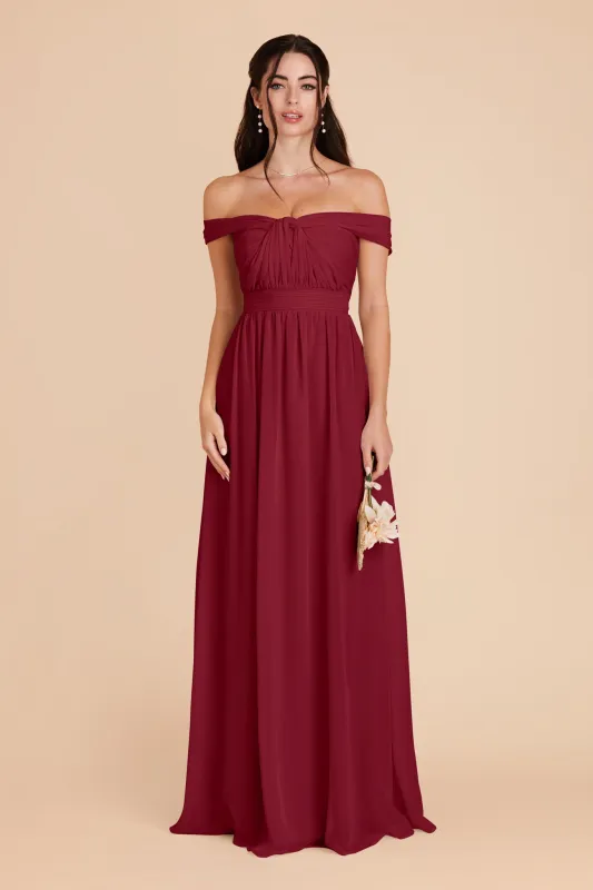 Grace Chiffon Dress - Burgundy sold by Birdy Grey