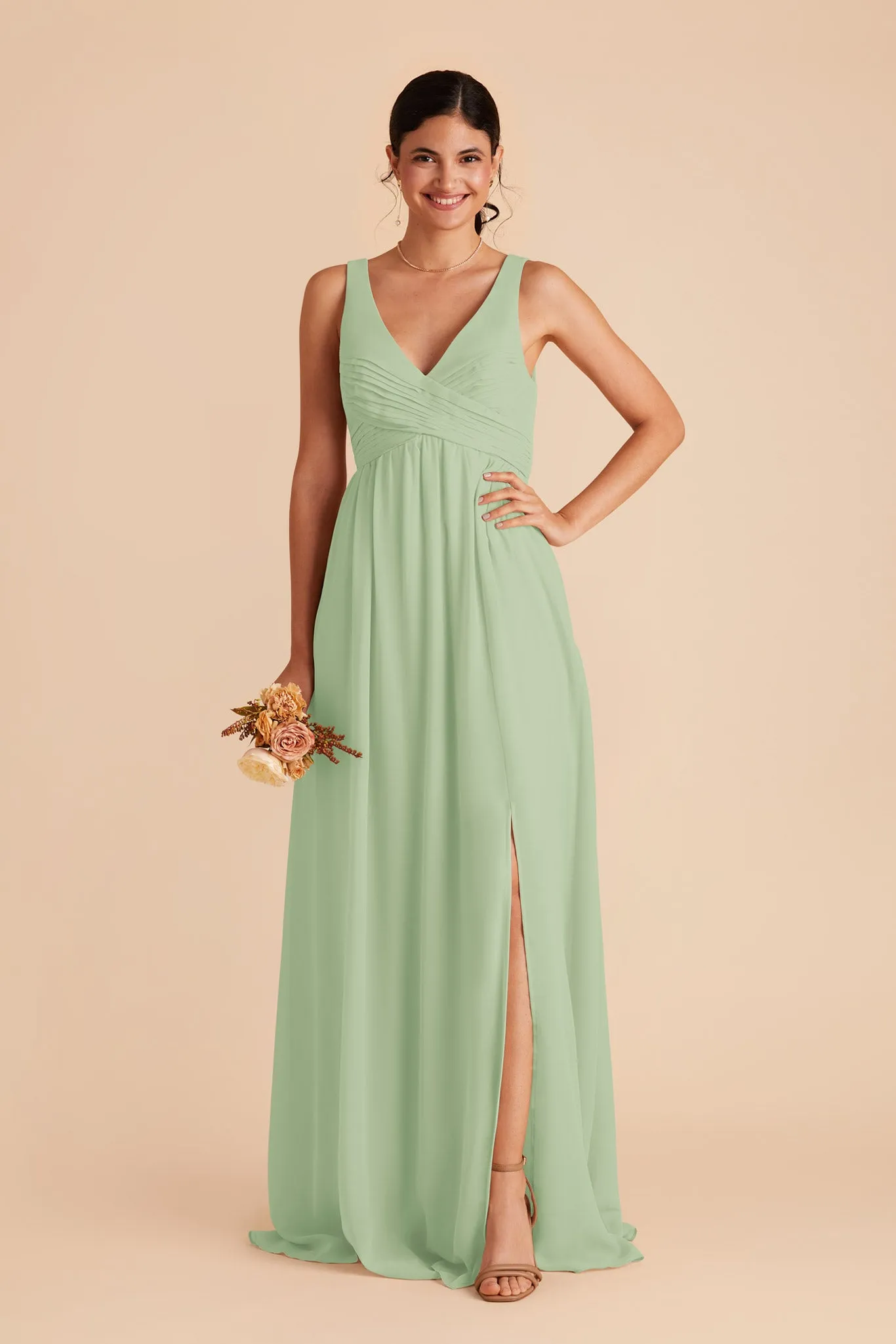 Laurie Chiffon Dress - Pistachio sold by Birdy Grey product image thumbnail 3
