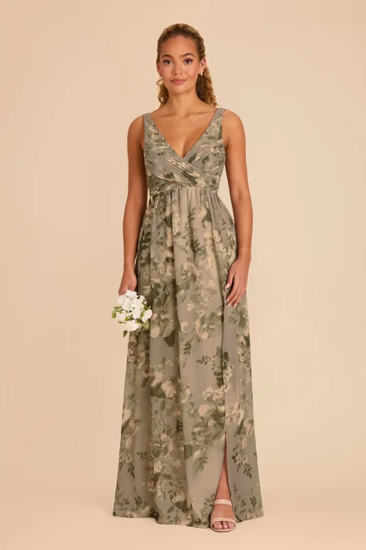 Laurie Chiffon Dress - Doe Painted Botanics sold by Birdy Grey