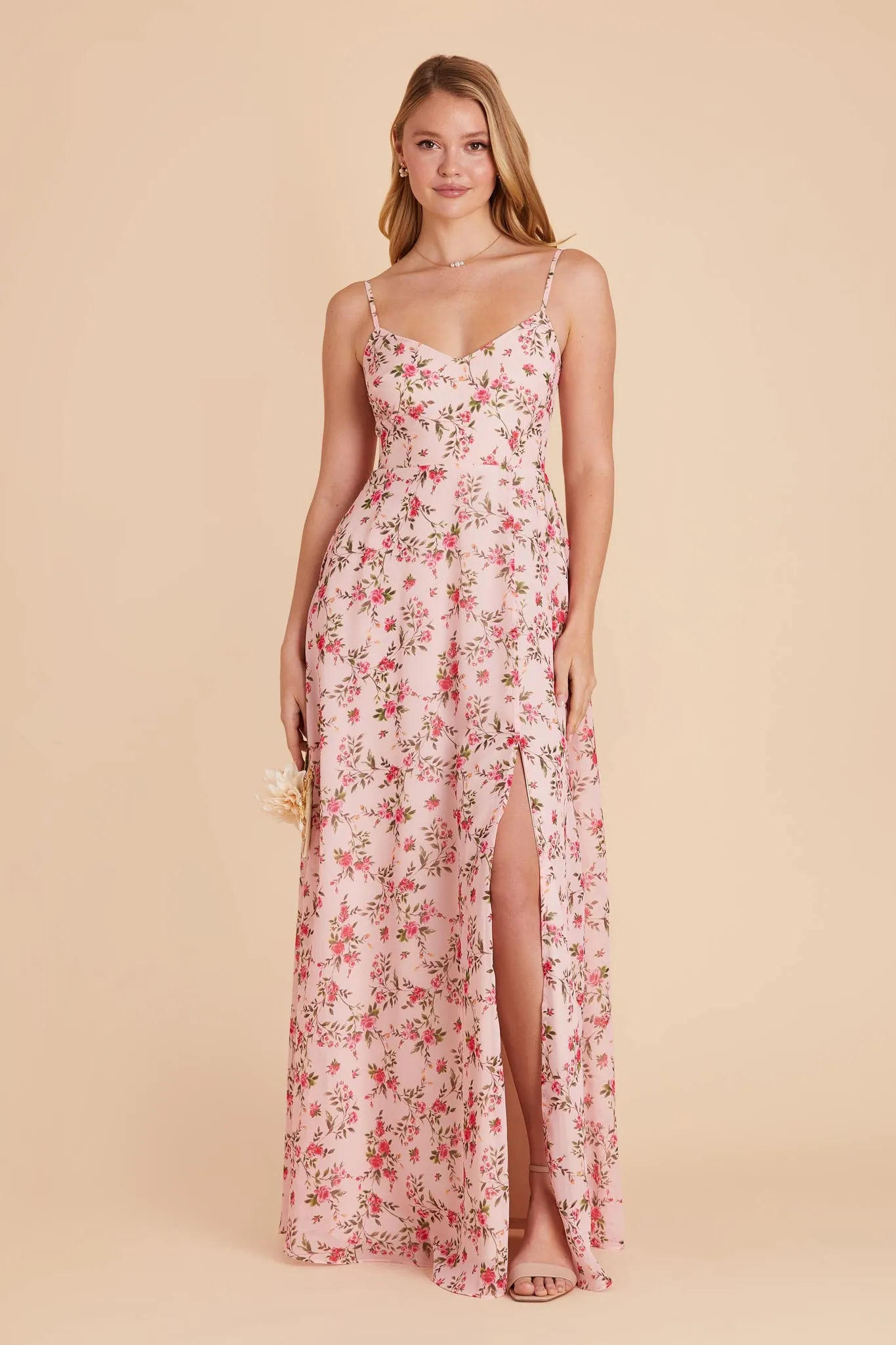 Devin Chiffon Dress With Slit - Wild Rose Garden sold by Birdy Grey product image thumbnail 5