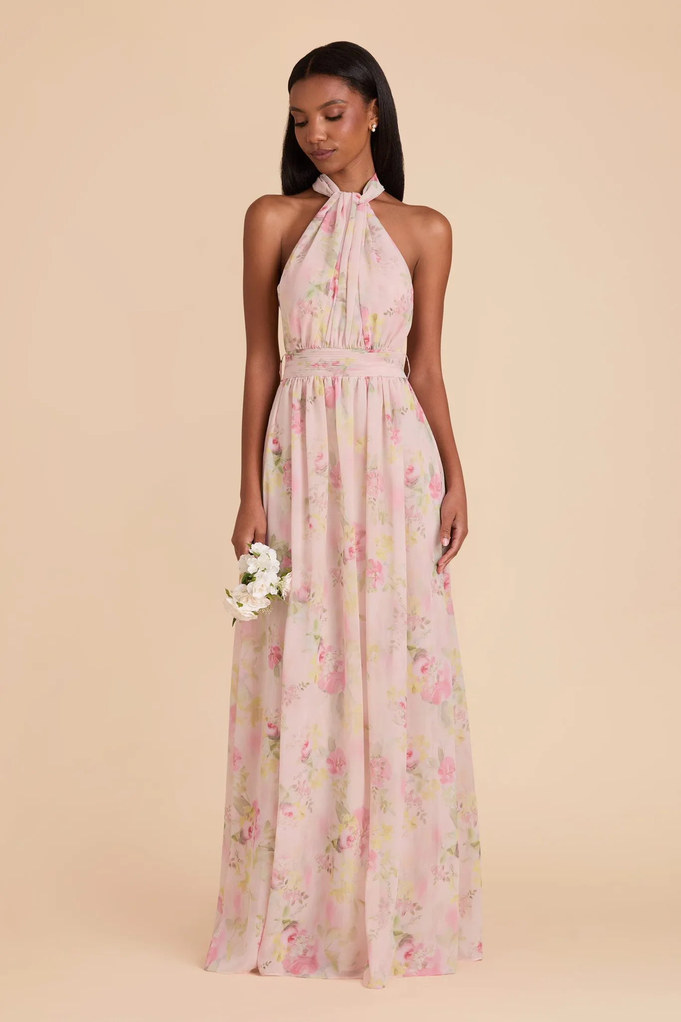 Grace Chiffon Dress - Vintage Pink Floral sold by Birdy Grey product image thumbnail 3