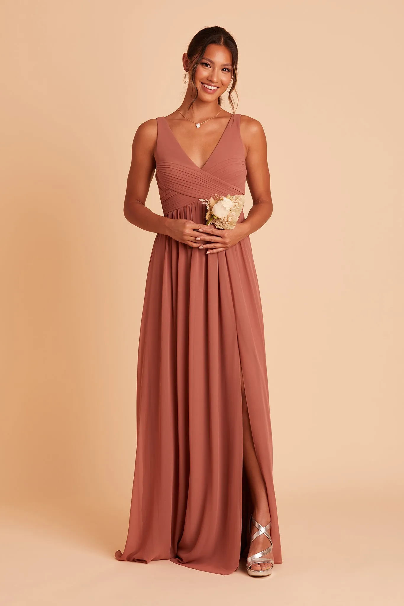 Laurie Chiffon Dress - Desert Rose sold by Birdy Grey product image thumbnail 2