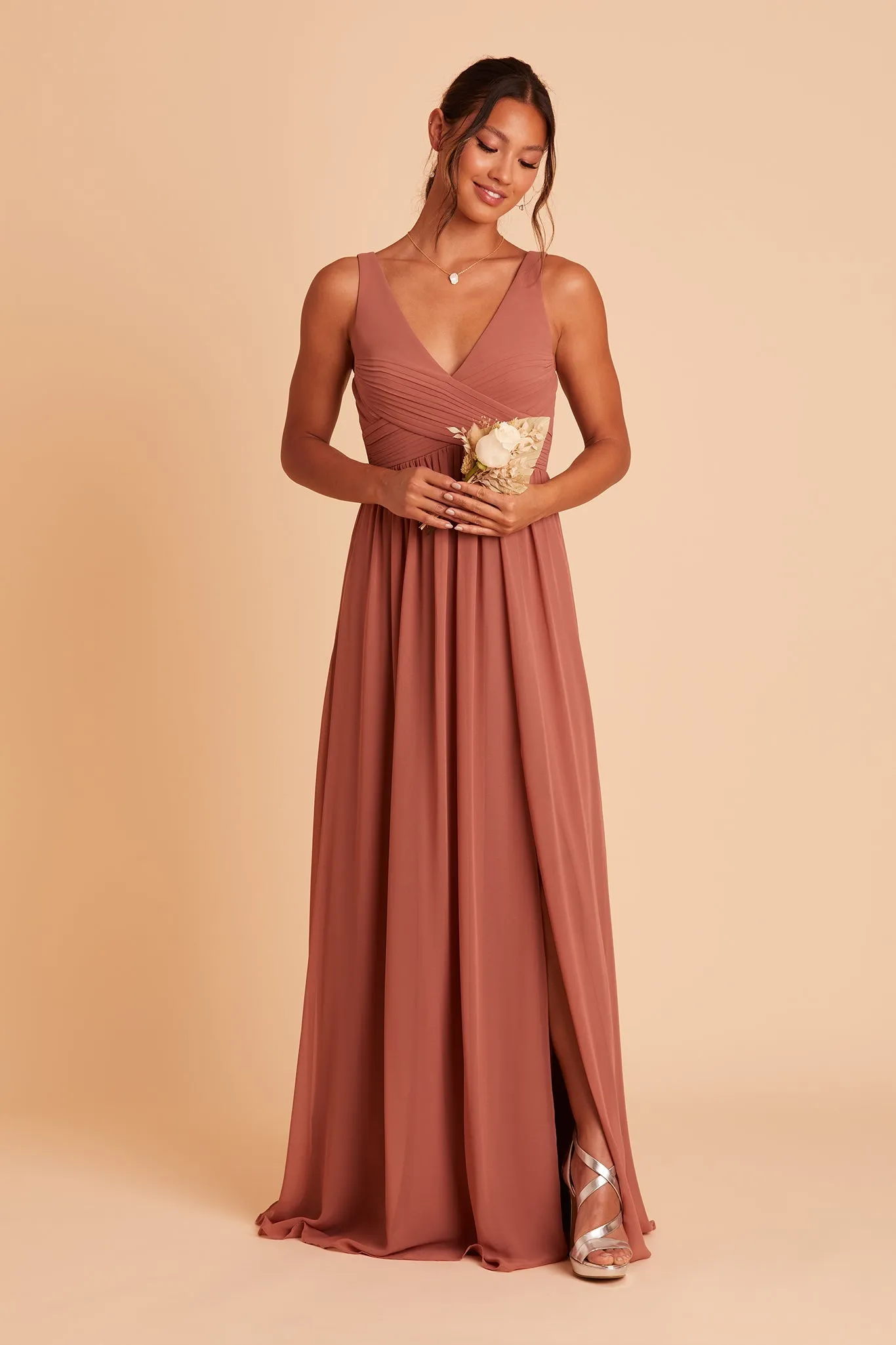 Laurie Chiffon Dress - Desert Rose sold by Birdy Grey product image thumbnail 5