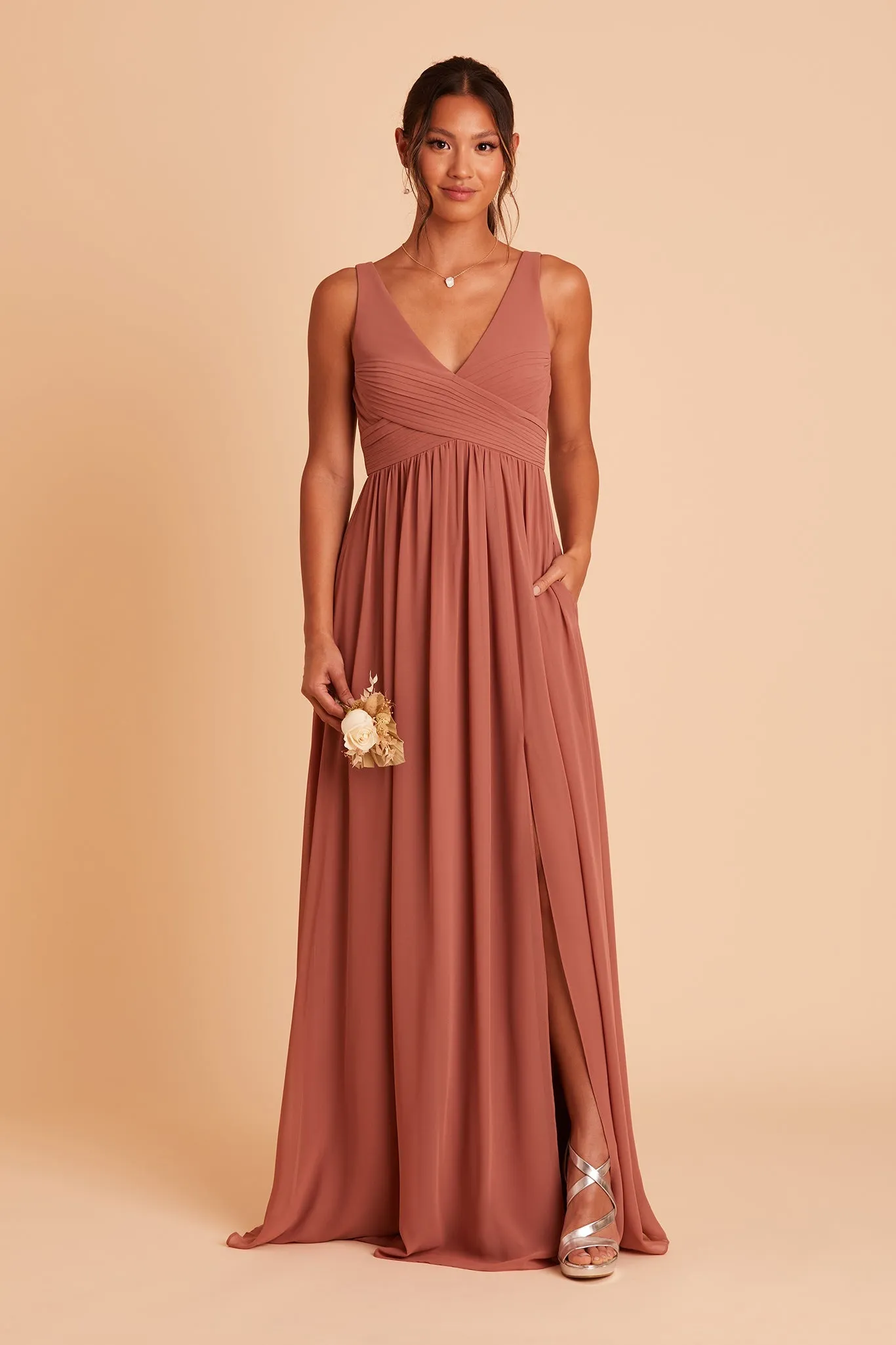 Laurie Chiffon Dress - Desert Rose sold by Birdy Grey product image thumbnail 4