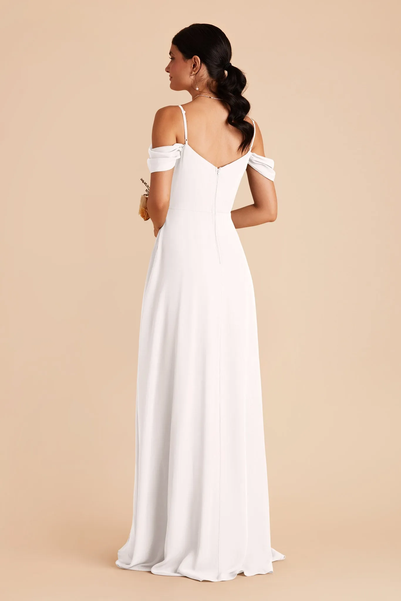 Devin Chiffon Dress With Slit - White sold by Birdy Grey product image thumbnail 5