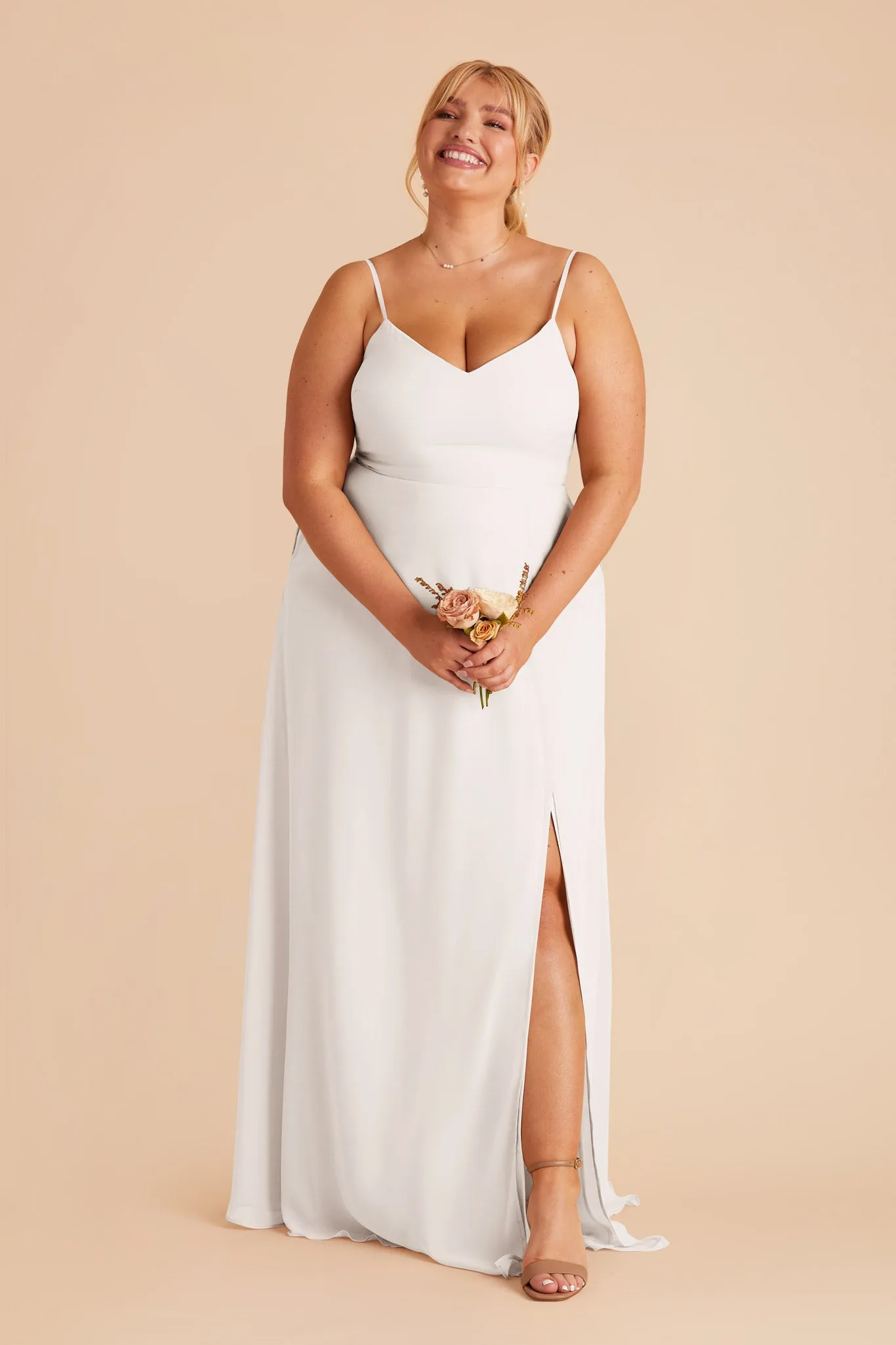 Devin Chiffon Dress With Slit - White sold by Birdy Grey product image thumbnail 2