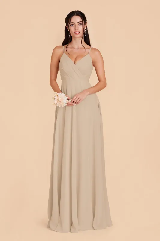 Kaia Chiffon Dress - Almond sold by Birdy Grey