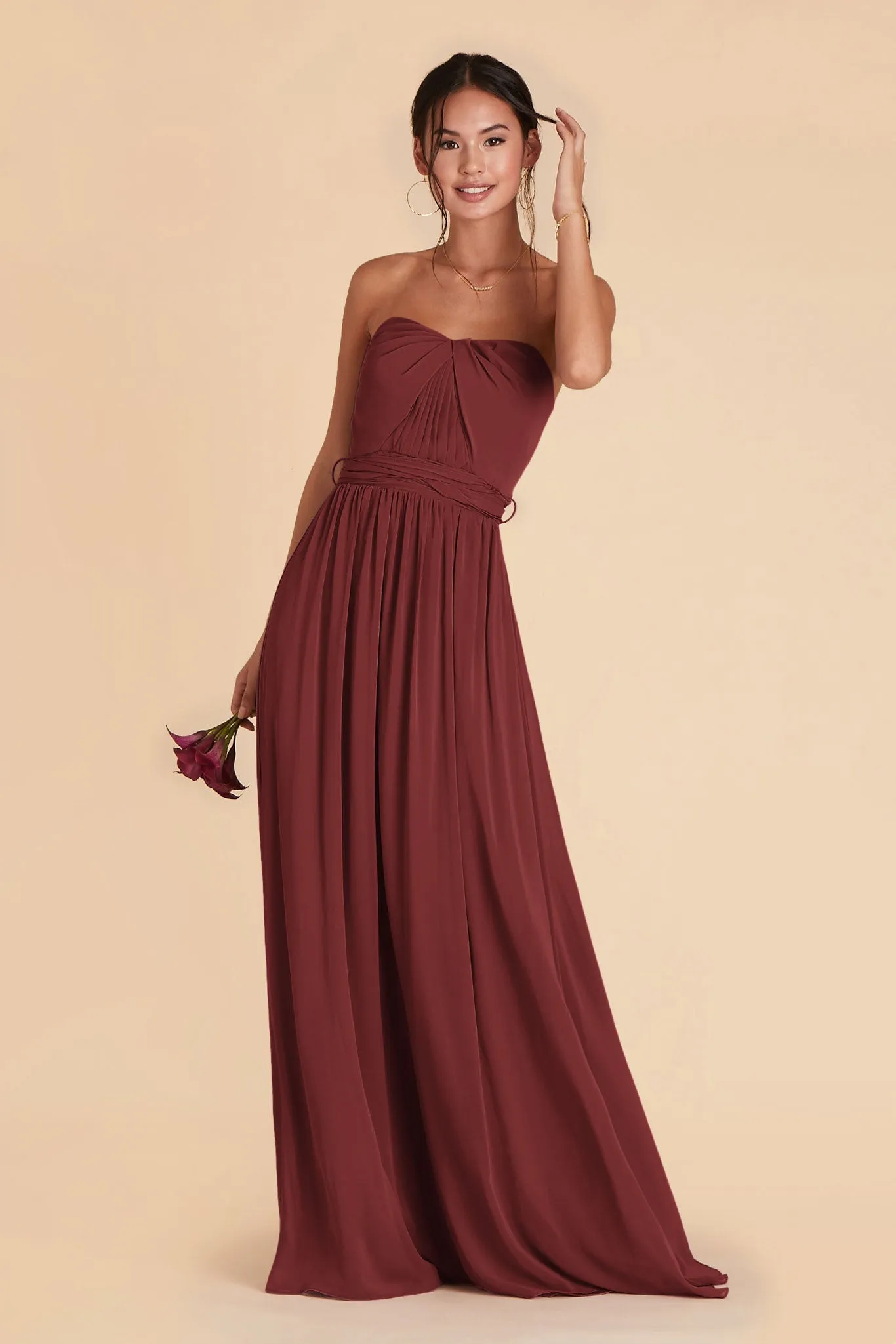 Grace Chiffon Dress - Rosewood sold by Birdy Grey