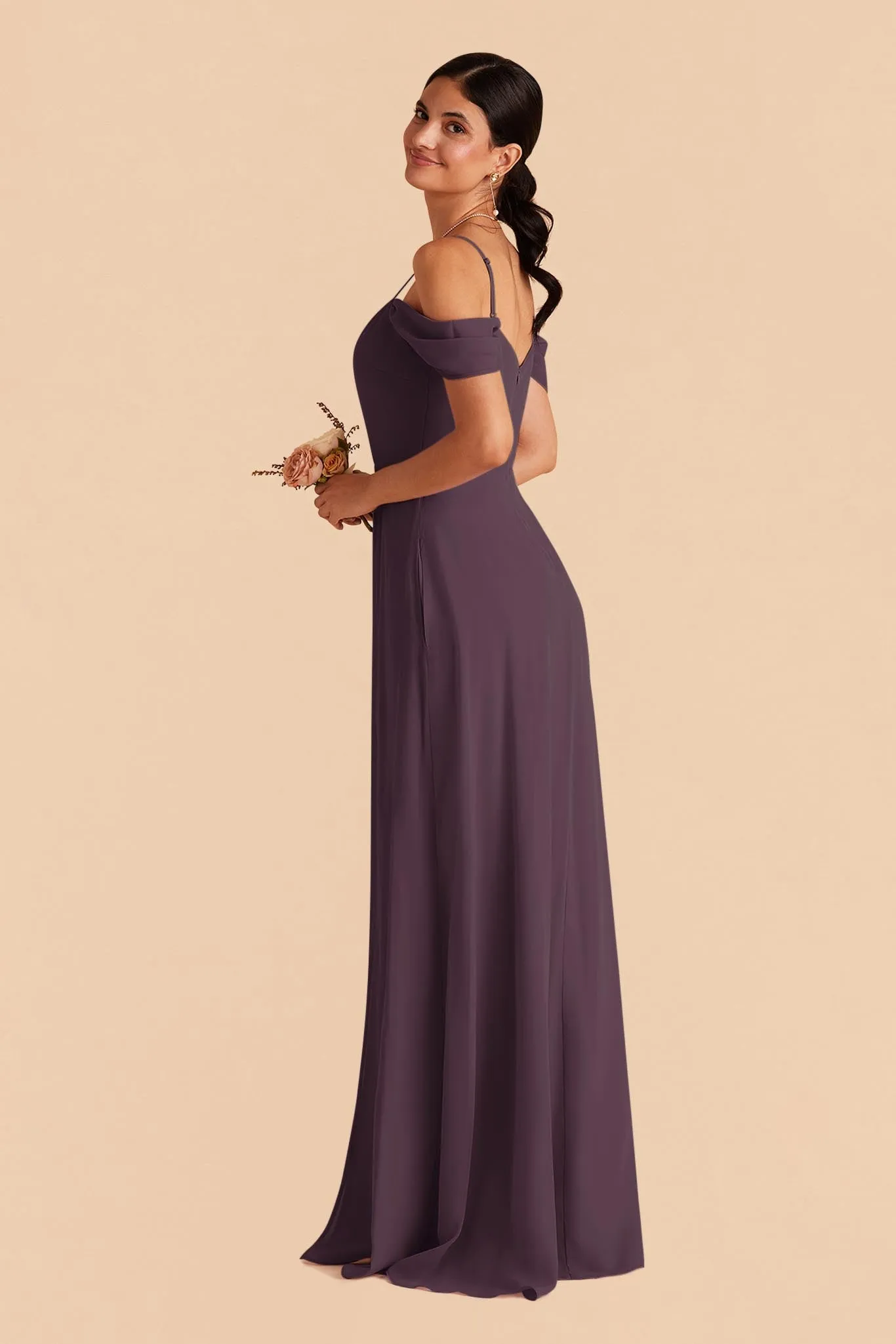 Devin Chiffon Dress With Slit - Plum sold by Birdy Grey product image thumbnail 5