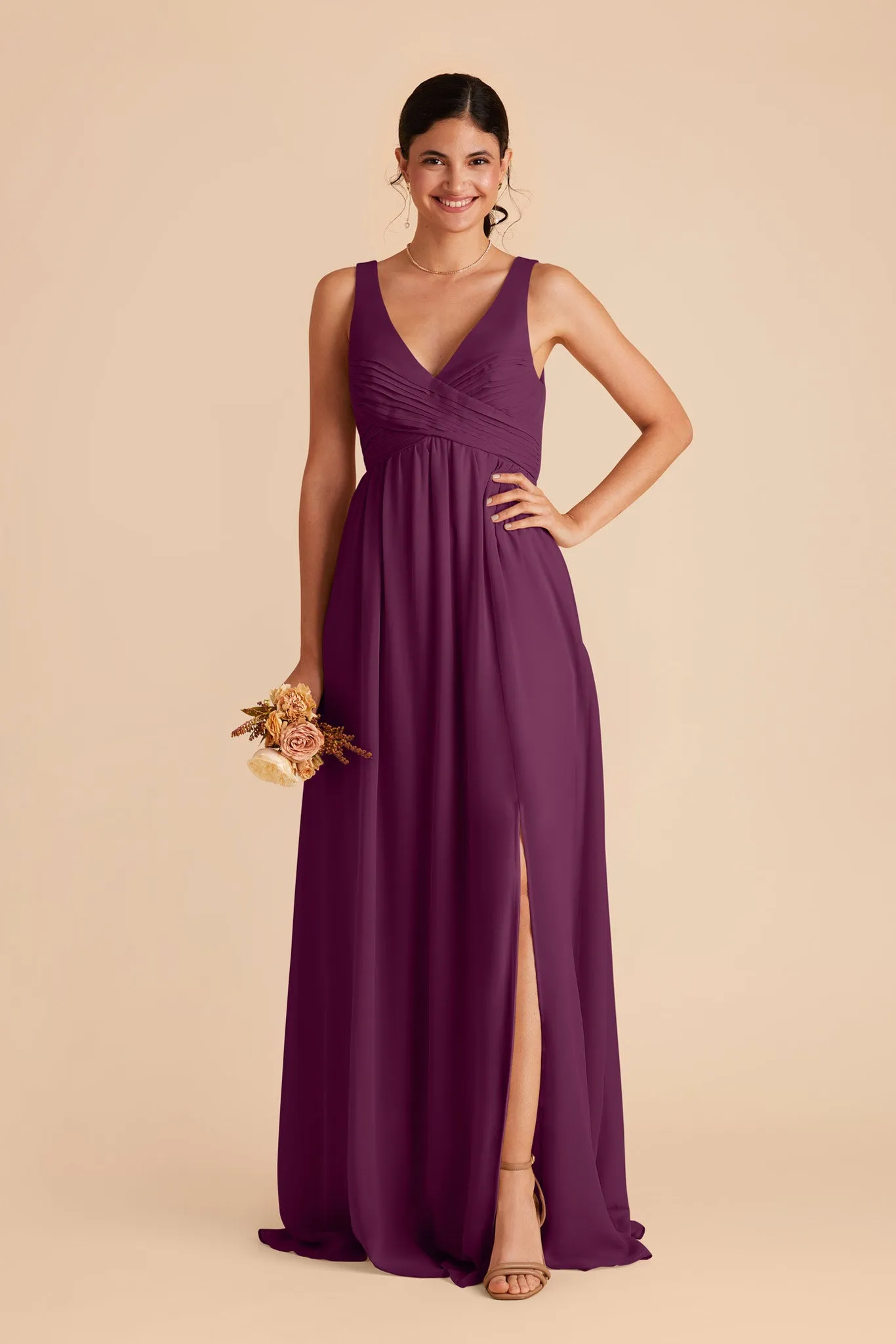 Laurie Chiffon Dress - Fig sold by Birdy Grey product image thumbnail 4
