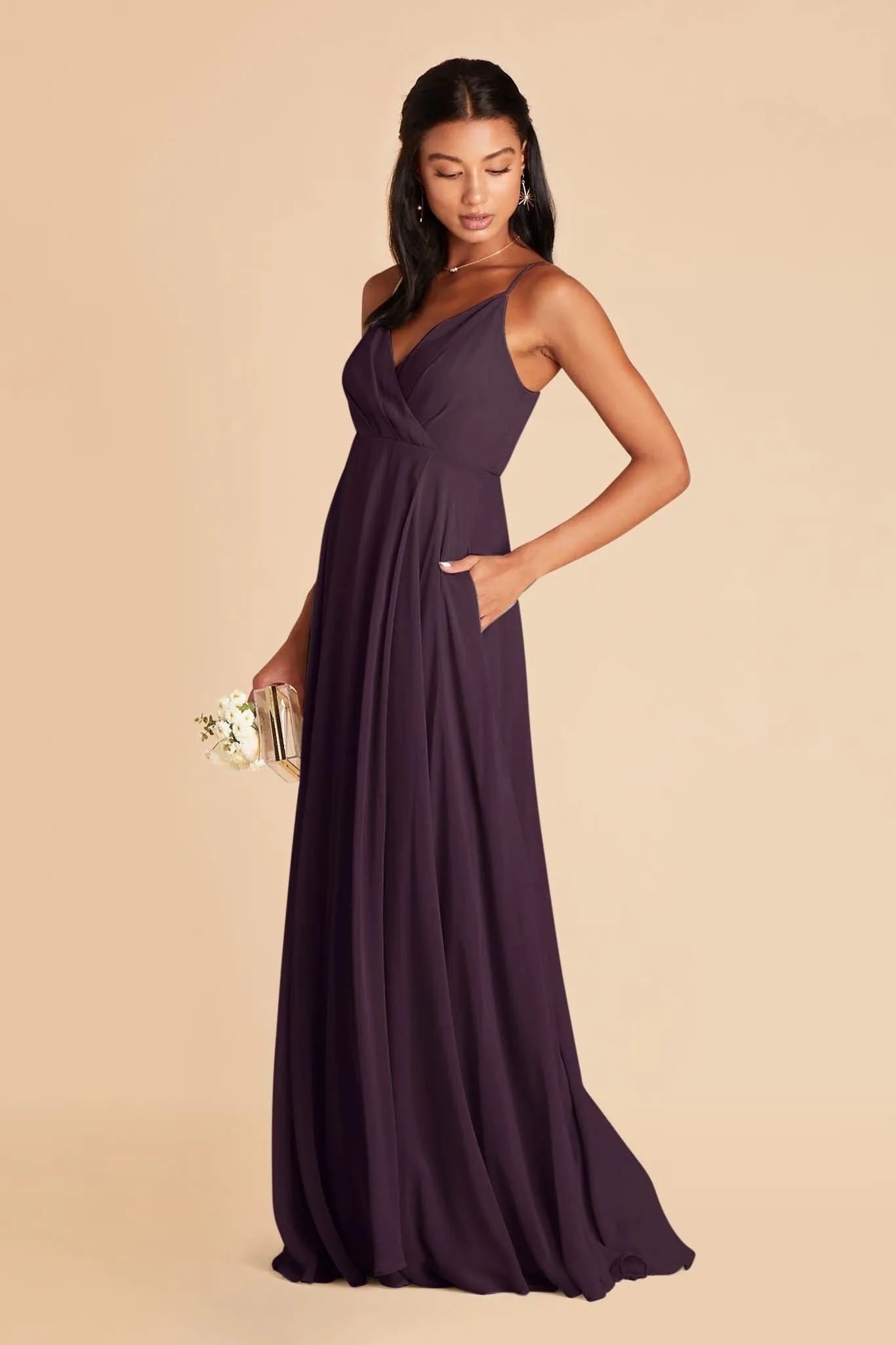 Kaia Chiffon Dress - Plum sold by Birdy Grey product image thumbnail 4