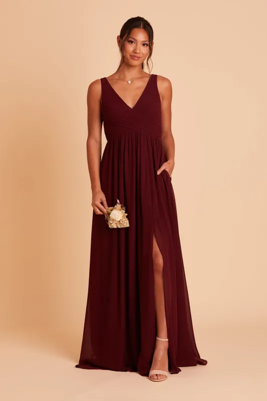 Laurie Chiffon Dress - Cabernet sold by Birdy Grey