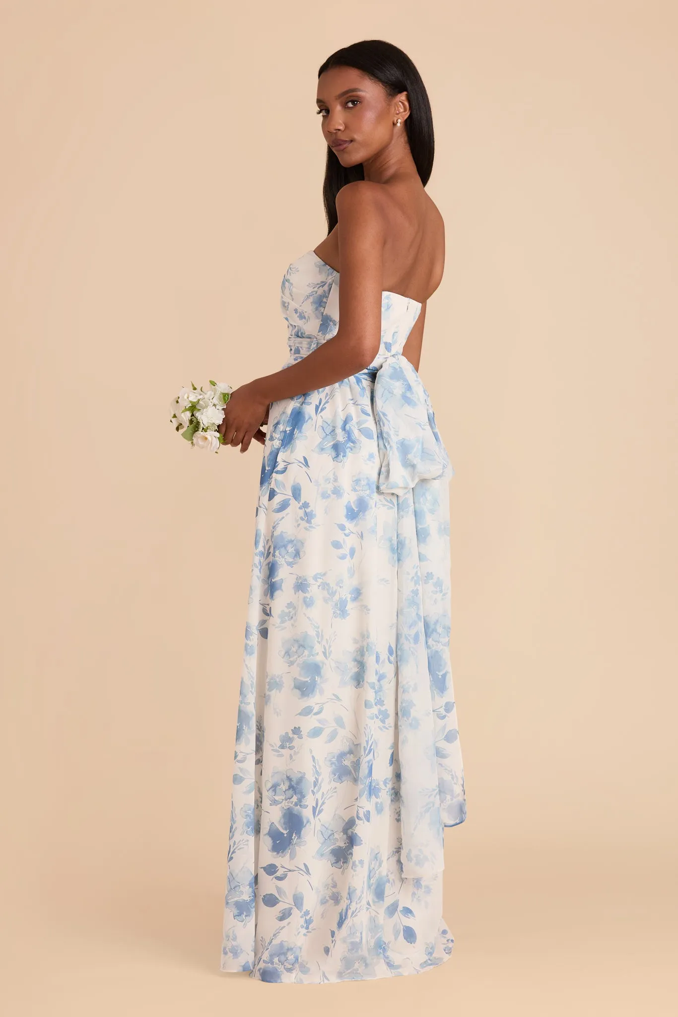 Grace Chiffon Dress - Blue Rococo Floral sold by Birdy Grey product image thumbnail 4