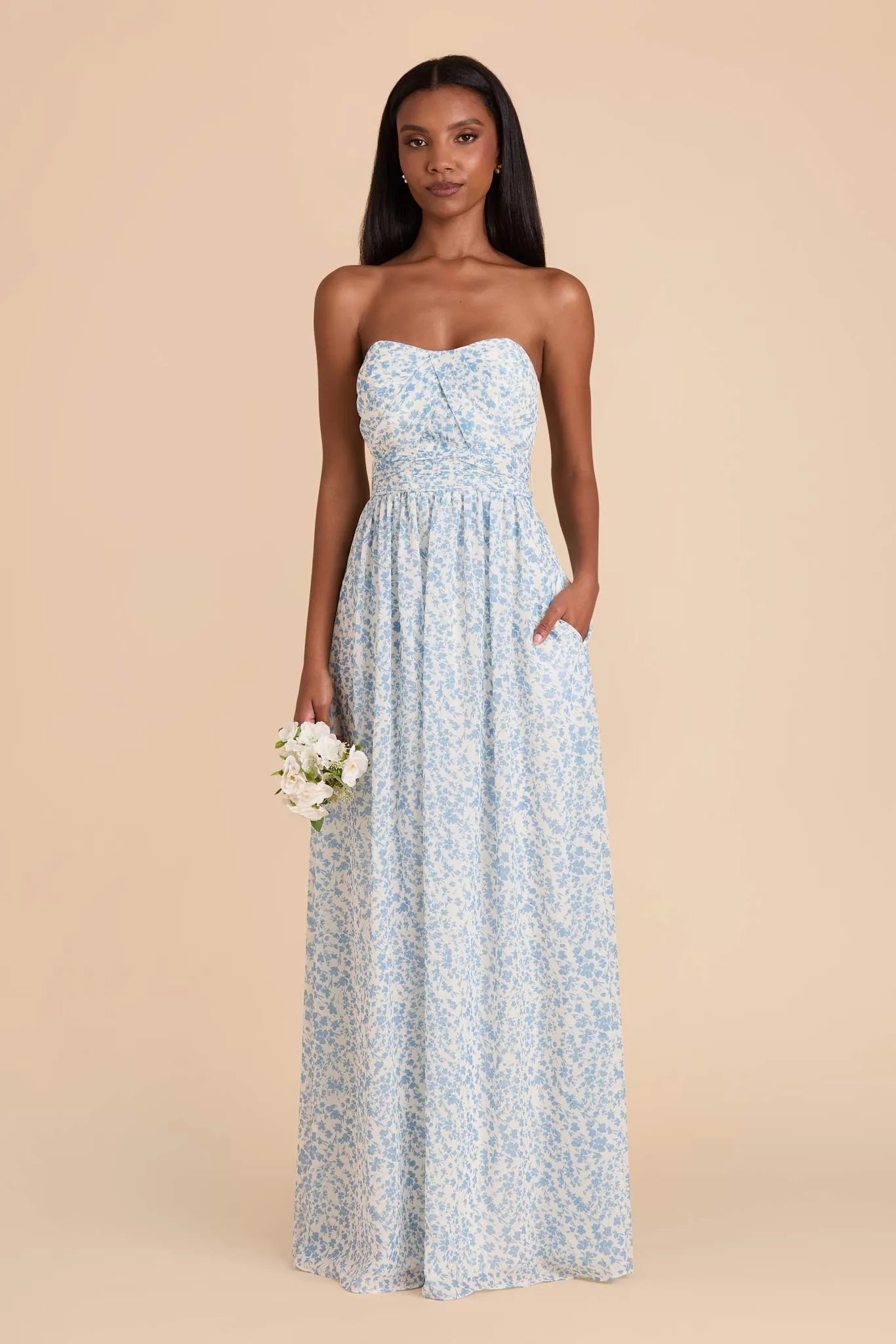 Grace Chiffon Dress - Blue Dreamy Ditsy sold by Birdy Grey product image thumbnail 2