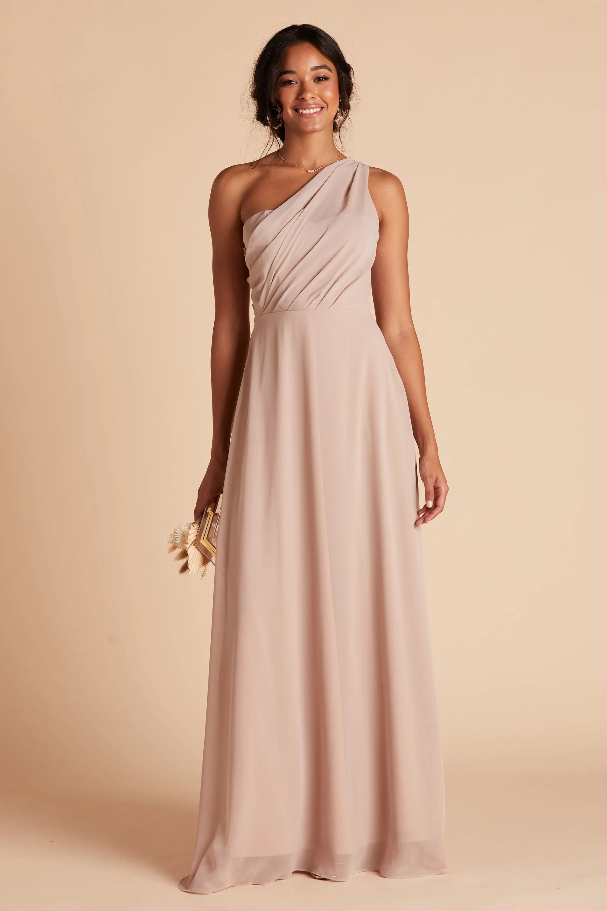 Kira Chiffon Dress - Taupe sold by Birdy Grey