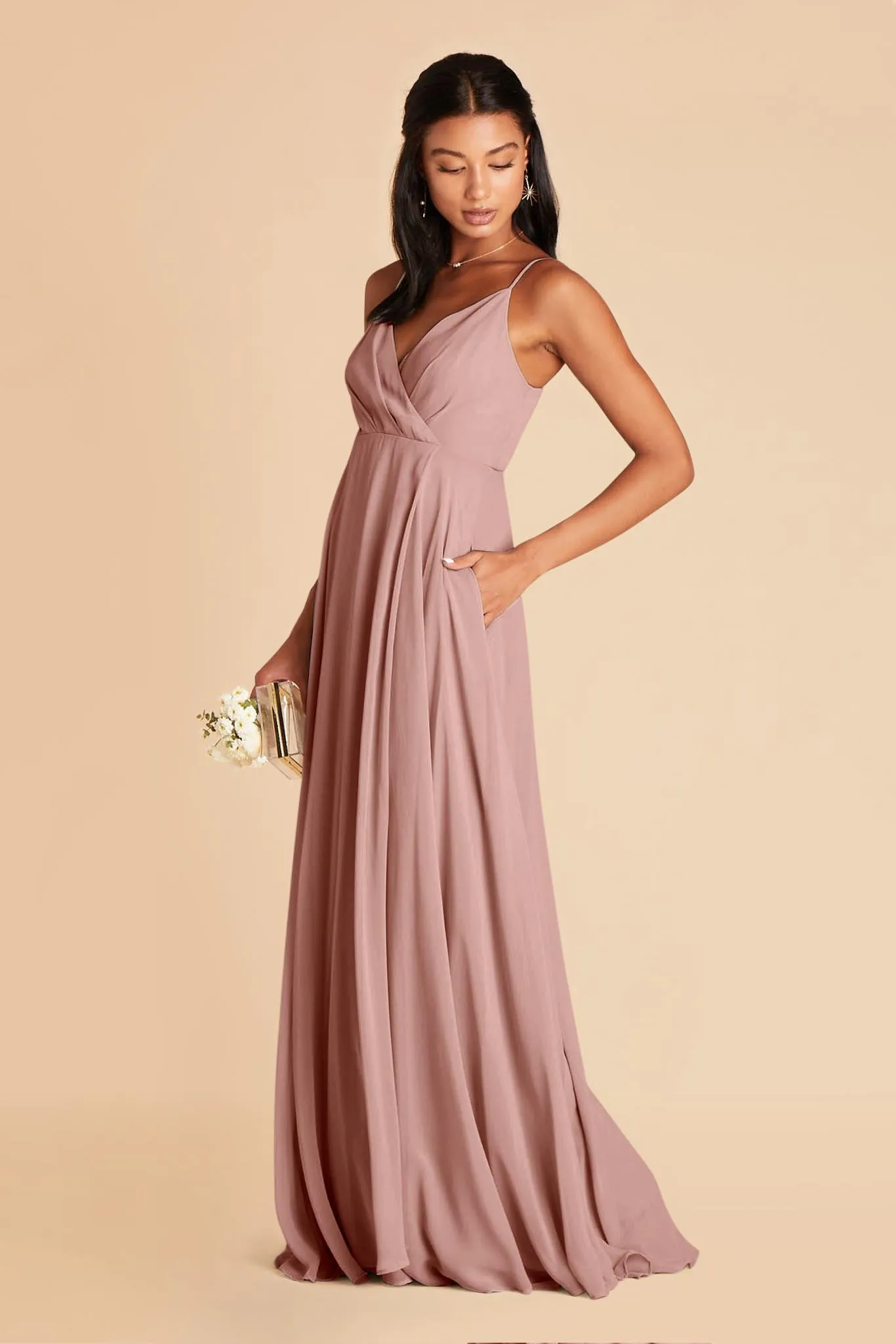 Kaia Chiffon Dress - English Rose sold by Birdy Grey product image thumbnail 4