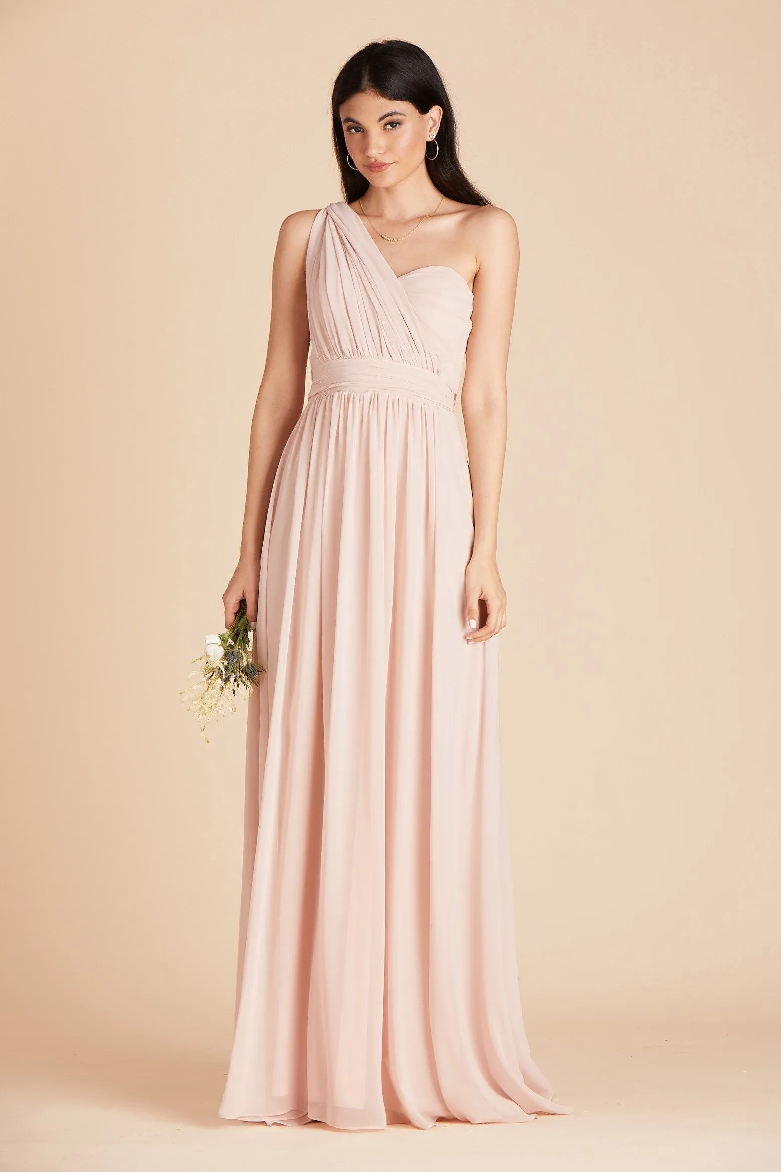 Grace Chiffon Dress - Pale Blush sold by Birdy Grey