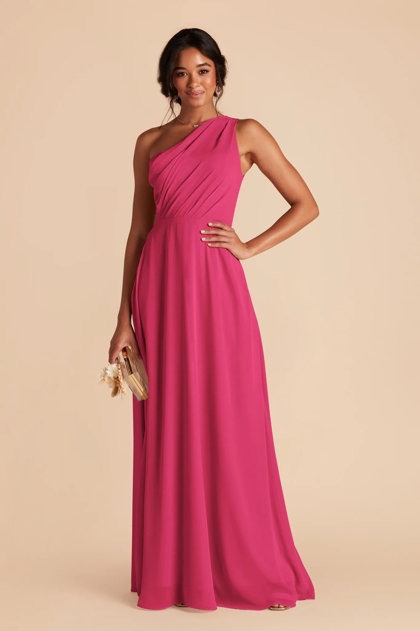 Kira Chiffon Dress - Fuchsia sold by Birdy Grey product image thumbnail 5