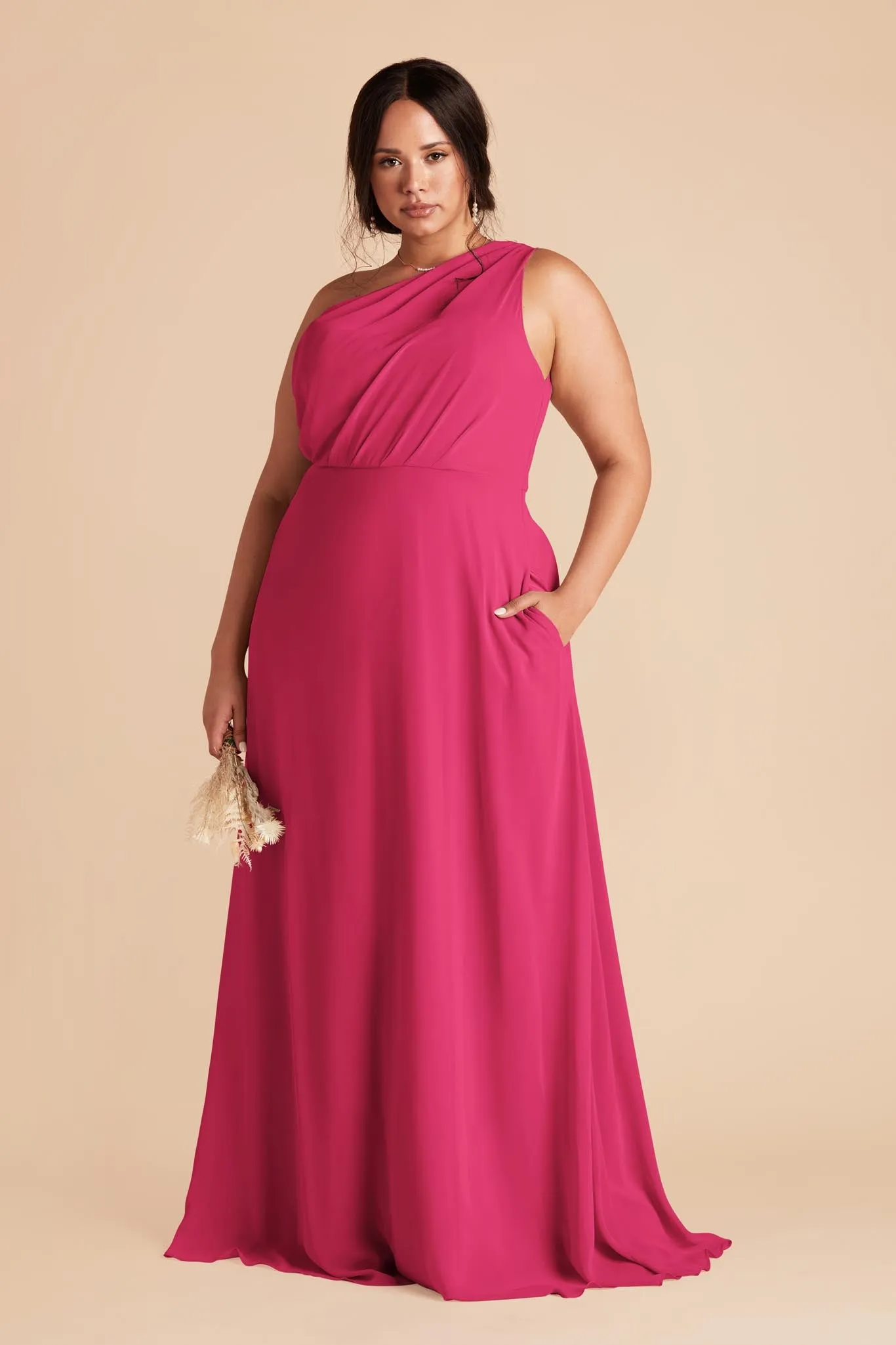 Kira Chiffon Dress - Fuchsia sold by Birdy Grey product image thumbnail 2