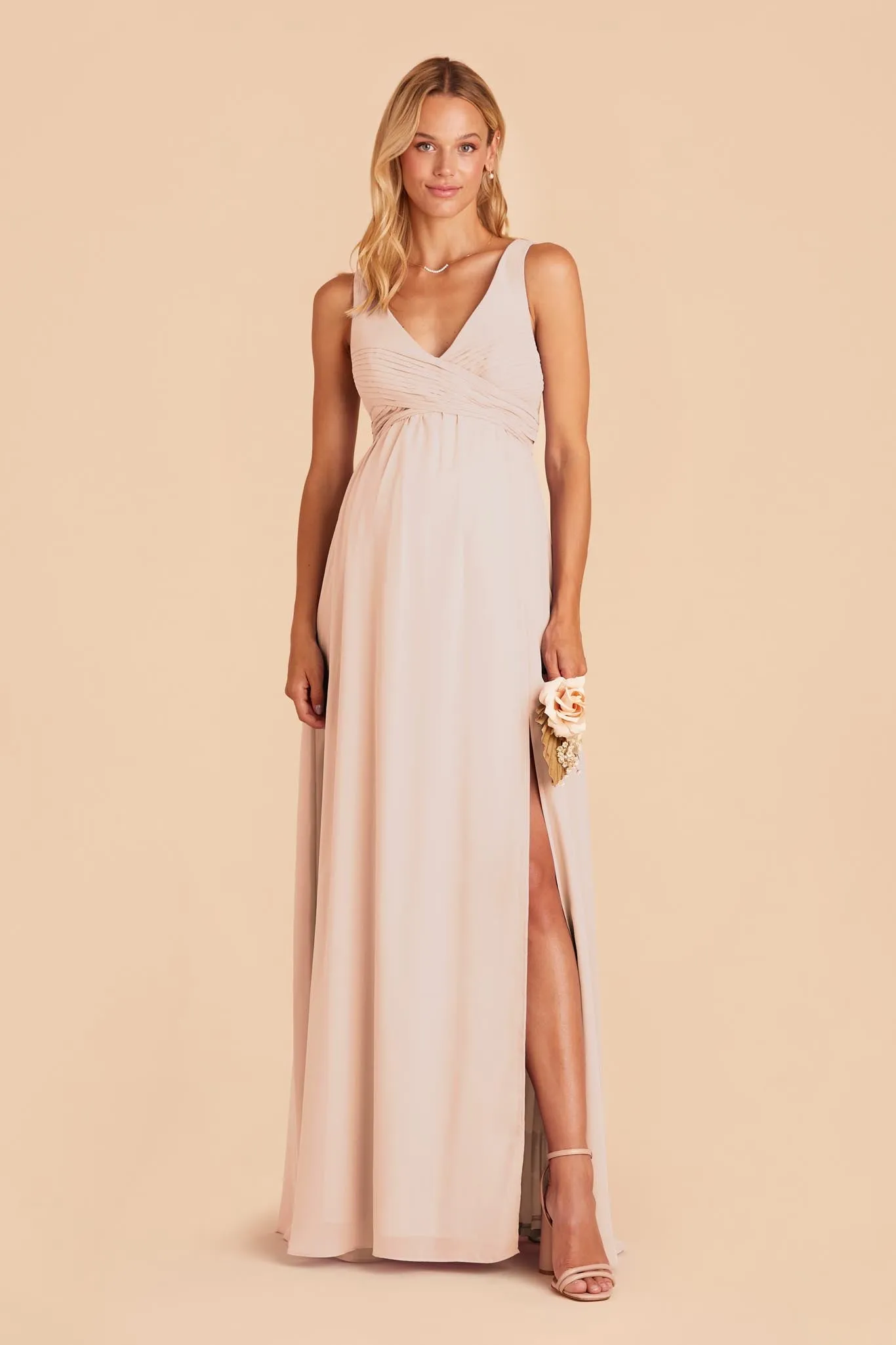 Laurie Chiffon Dress - Pale Blush sold by Birdy Grey product image thumbnail 2