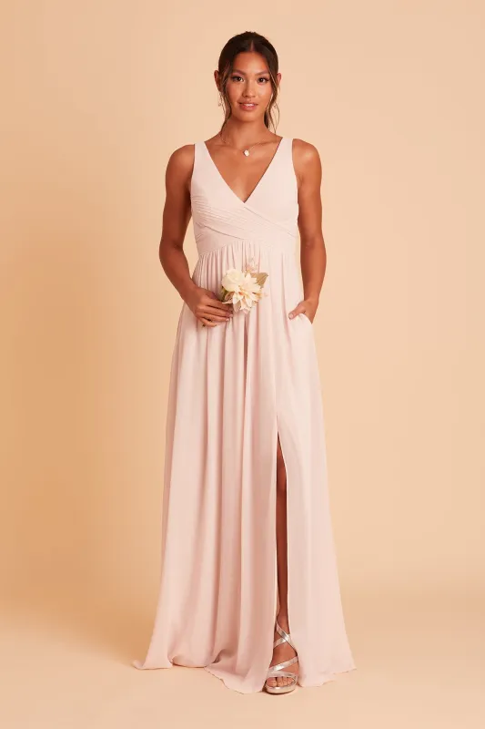 Laurie Chiffon Dress - Pale Blush sold by Birdy Grey
