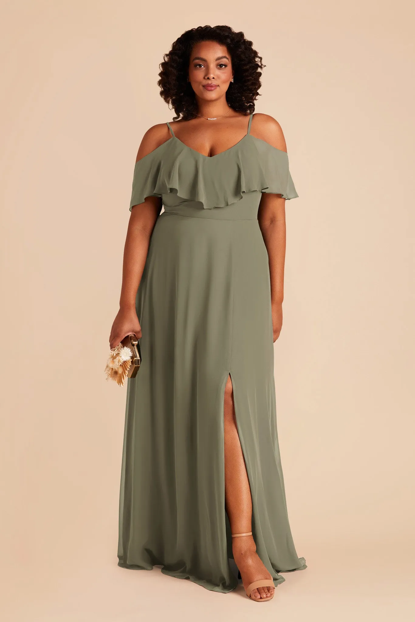 Jane Chiffon Dress With Slit - Thyme sold by Birdy Grey product image thumbnail 2