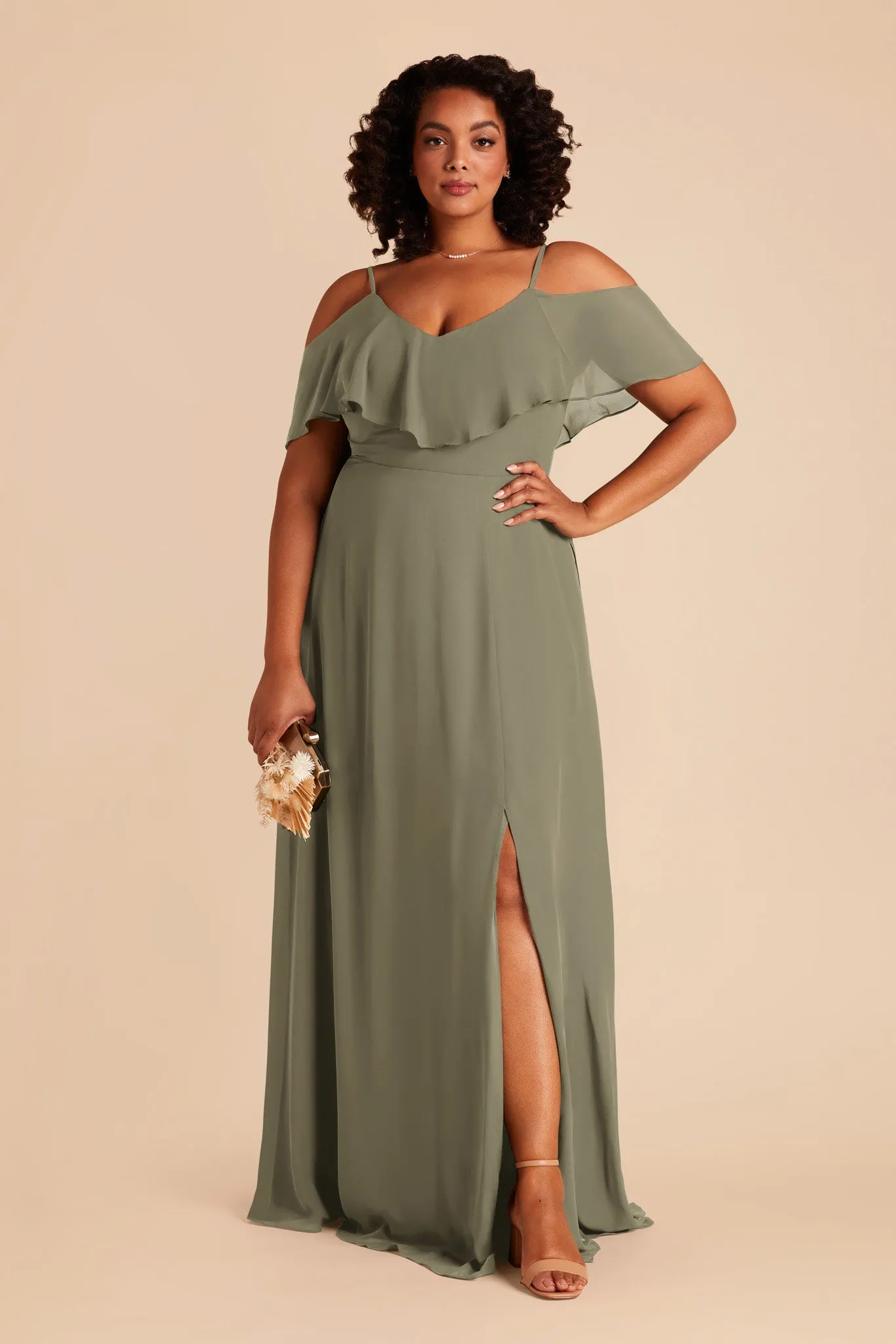 Jane Chiffon Dress With Slit - Thyme sold by Birdy Grey product image thumbnail 5