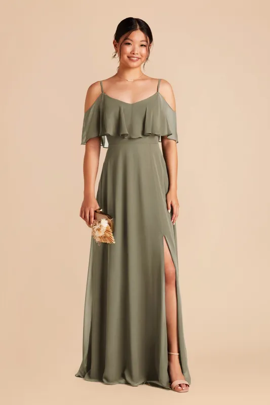 Jane Chiffon Dress With Slit - Thyme sold by Birdy Grey