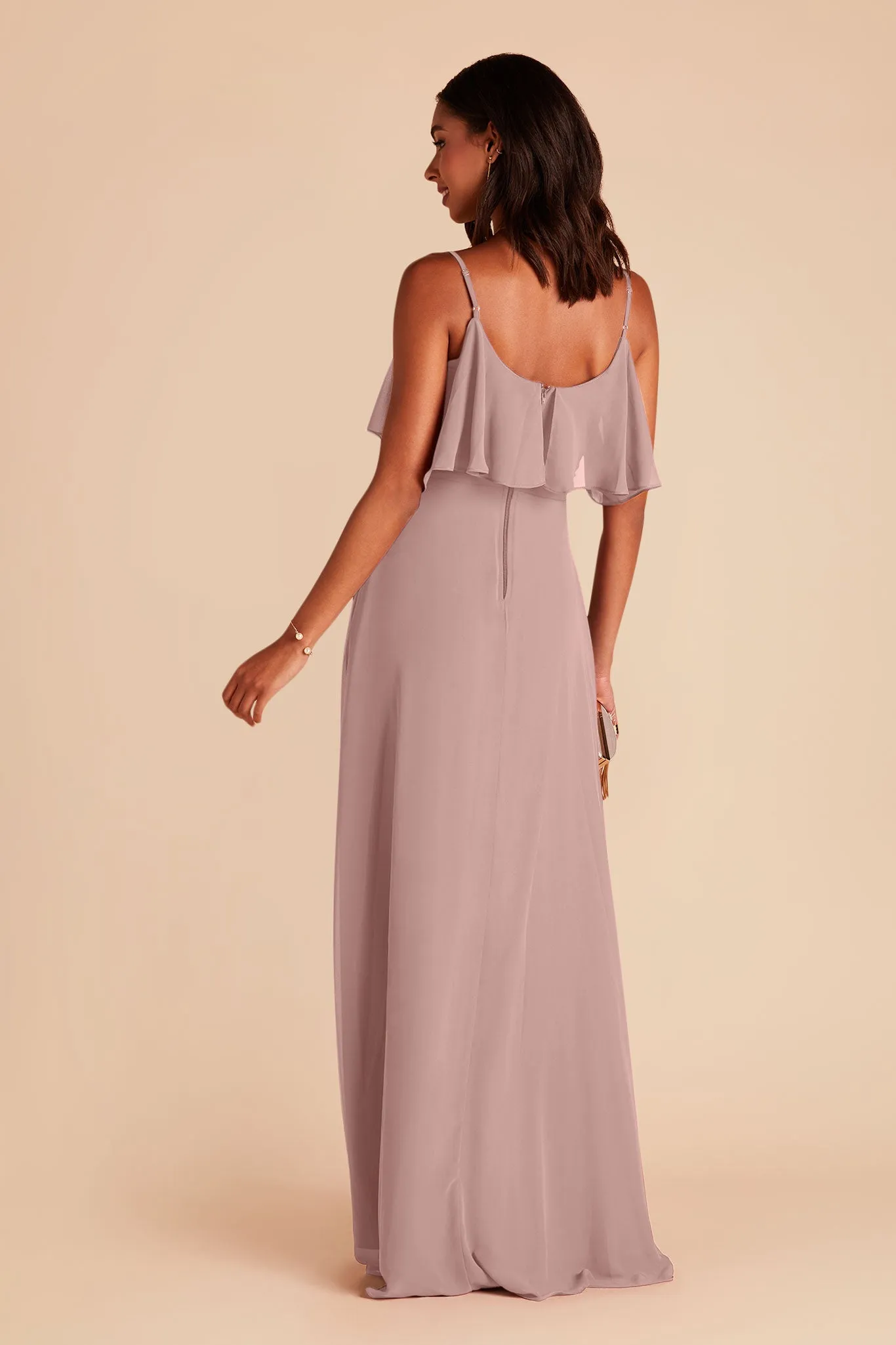 Jane Chiffon Dress With Slit - English Rose sold by Birdy Grey product image thumbnail 4