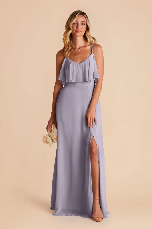 Jane Chiffon Dress With Slit - Dusty Lilac sold by Birdy Grey