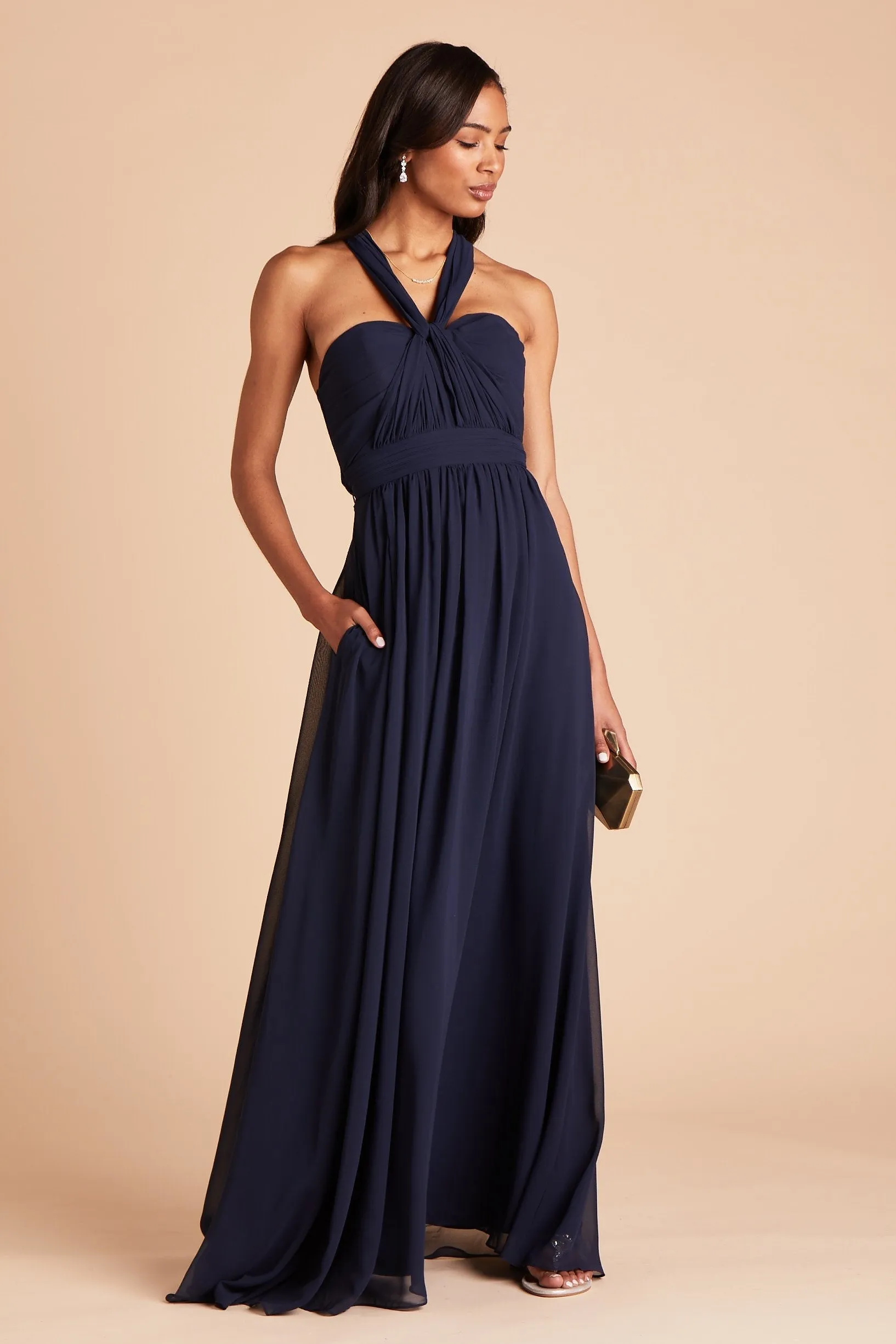 Grace Chiffon Dress - Navy sold by Birdy Grey product image thumbnail 4