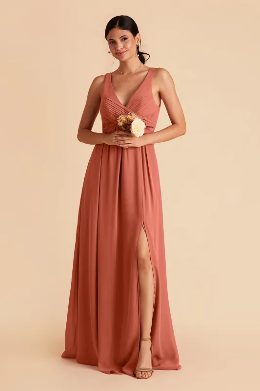 Laurie Chiffon Dress - Terracotta sold by Birdy Grey