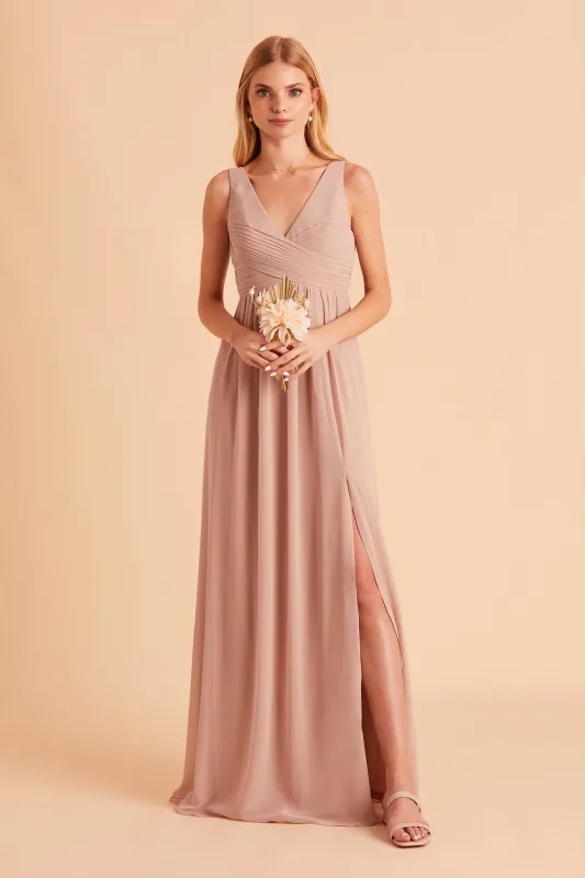 Laurie Chiffon Dress - Taupe sold by Birdy Grey