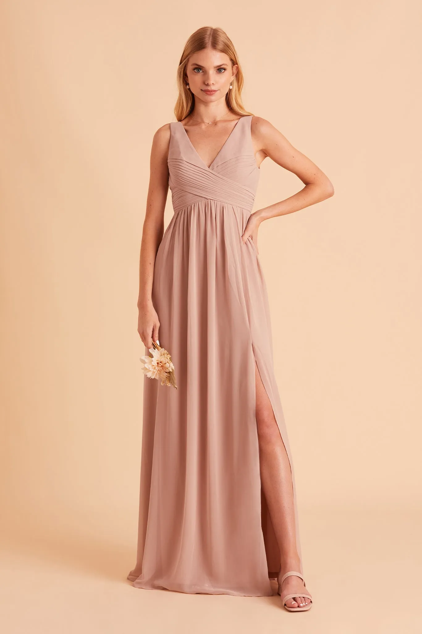 Laurie Chiffon Dress - Taupe sold by Birdy Grey product image thumbnail 4