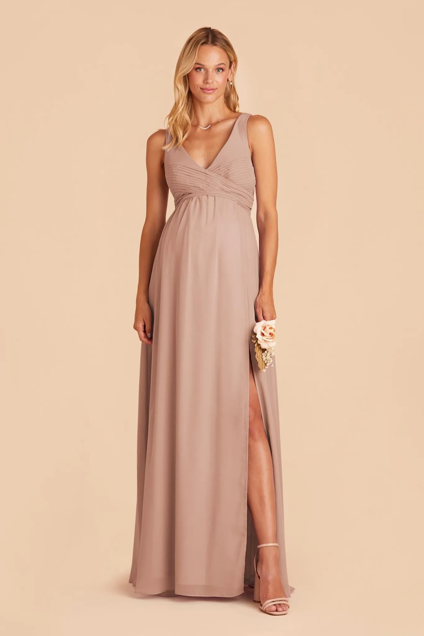 Laurie Chiffon Dress - Taupe sold by Birdy Grey product image thumbnail 2