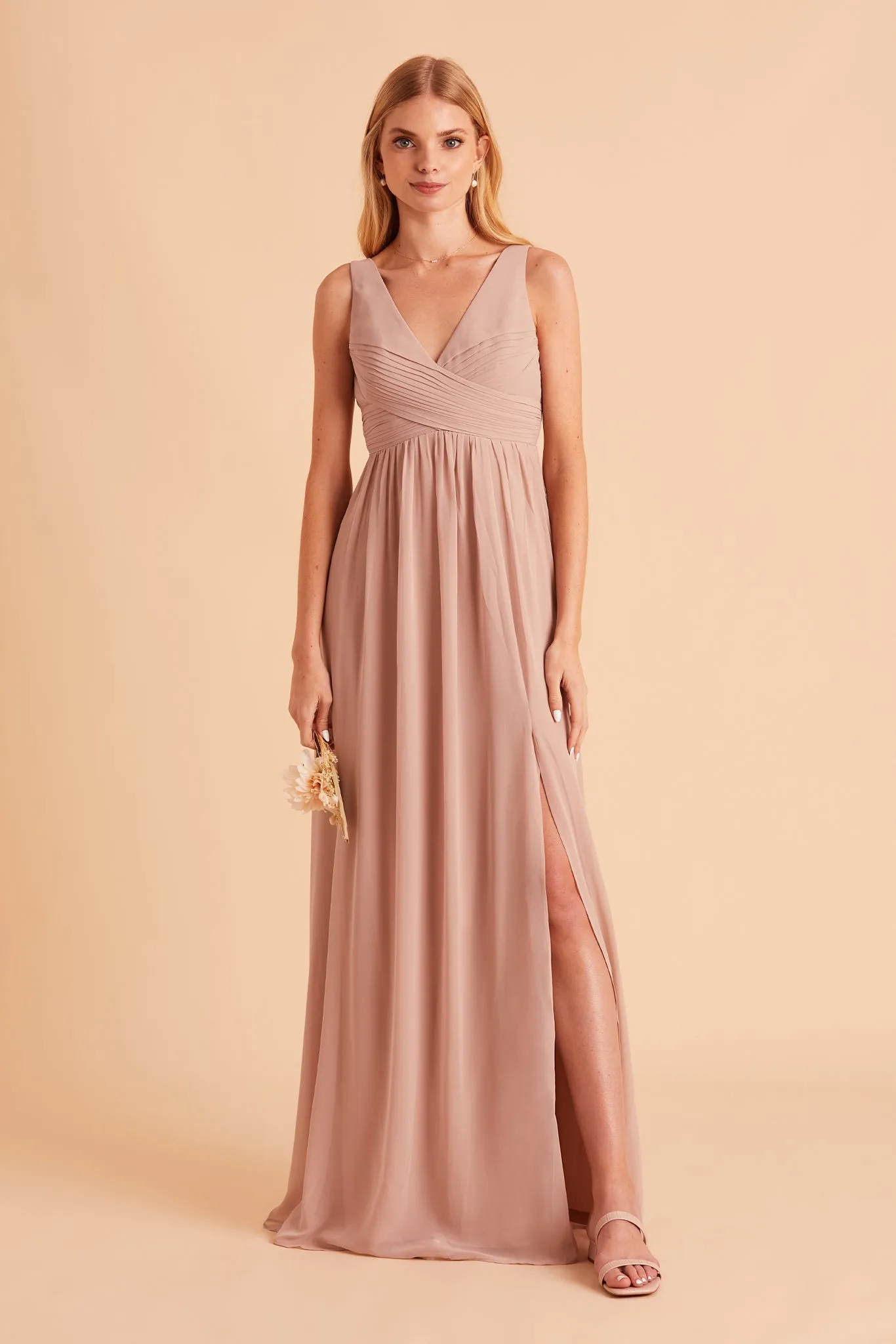 Laurie Chiffon Dress - Taupe sold by Birdy Grey product image thumbnail 5