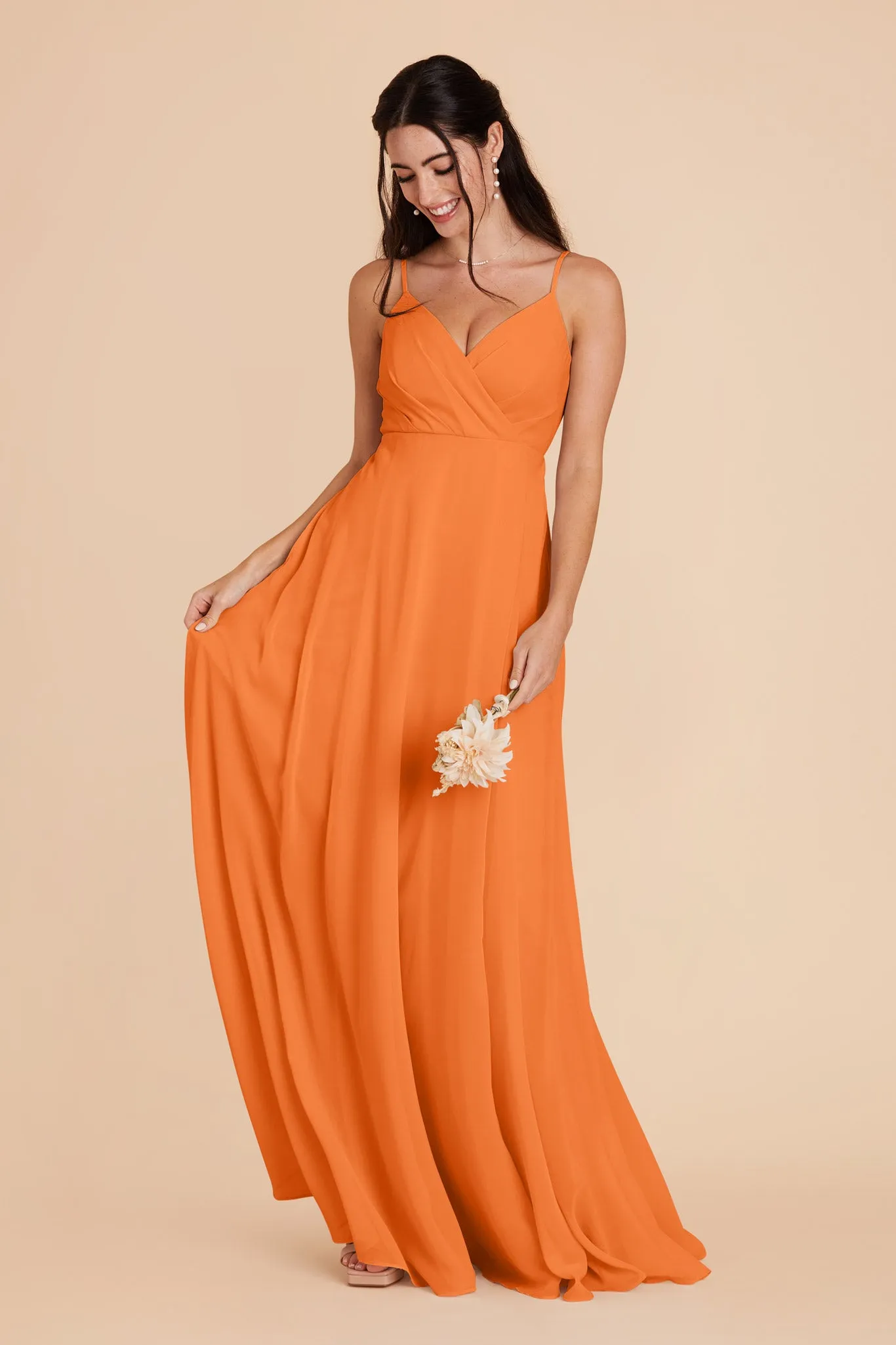 Kaia Chiffon Dress - Apricot sold by Birdy Grey product image thumbnail 4