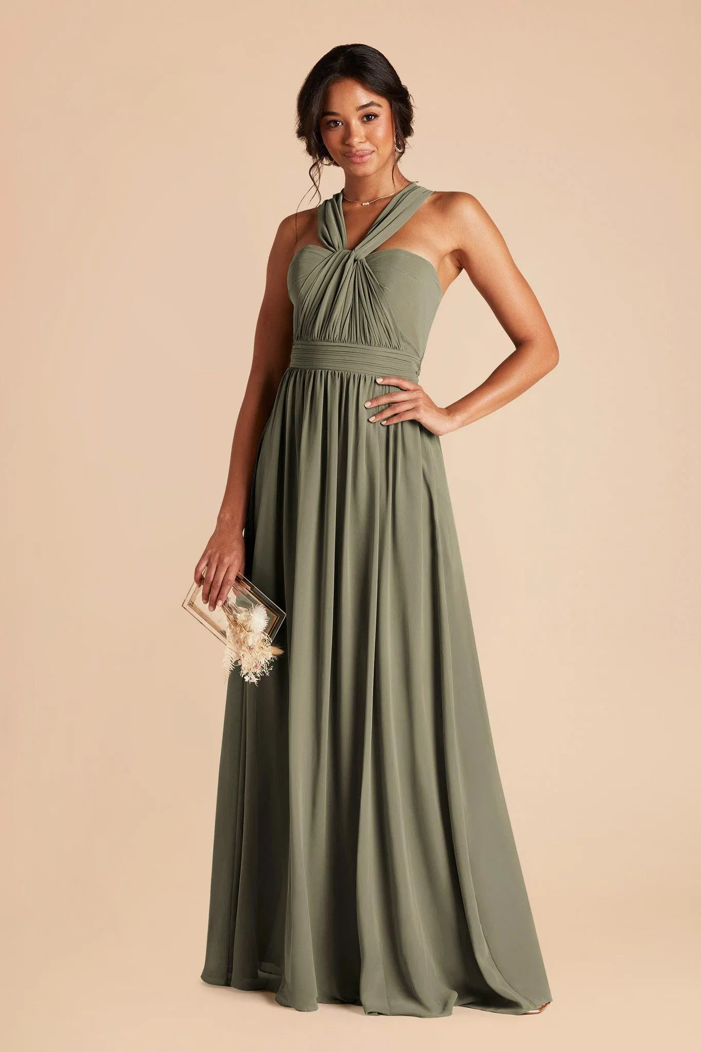 Grace Chiffon Dress - Thyme sold by Birdy Grey product image thumbnail 5