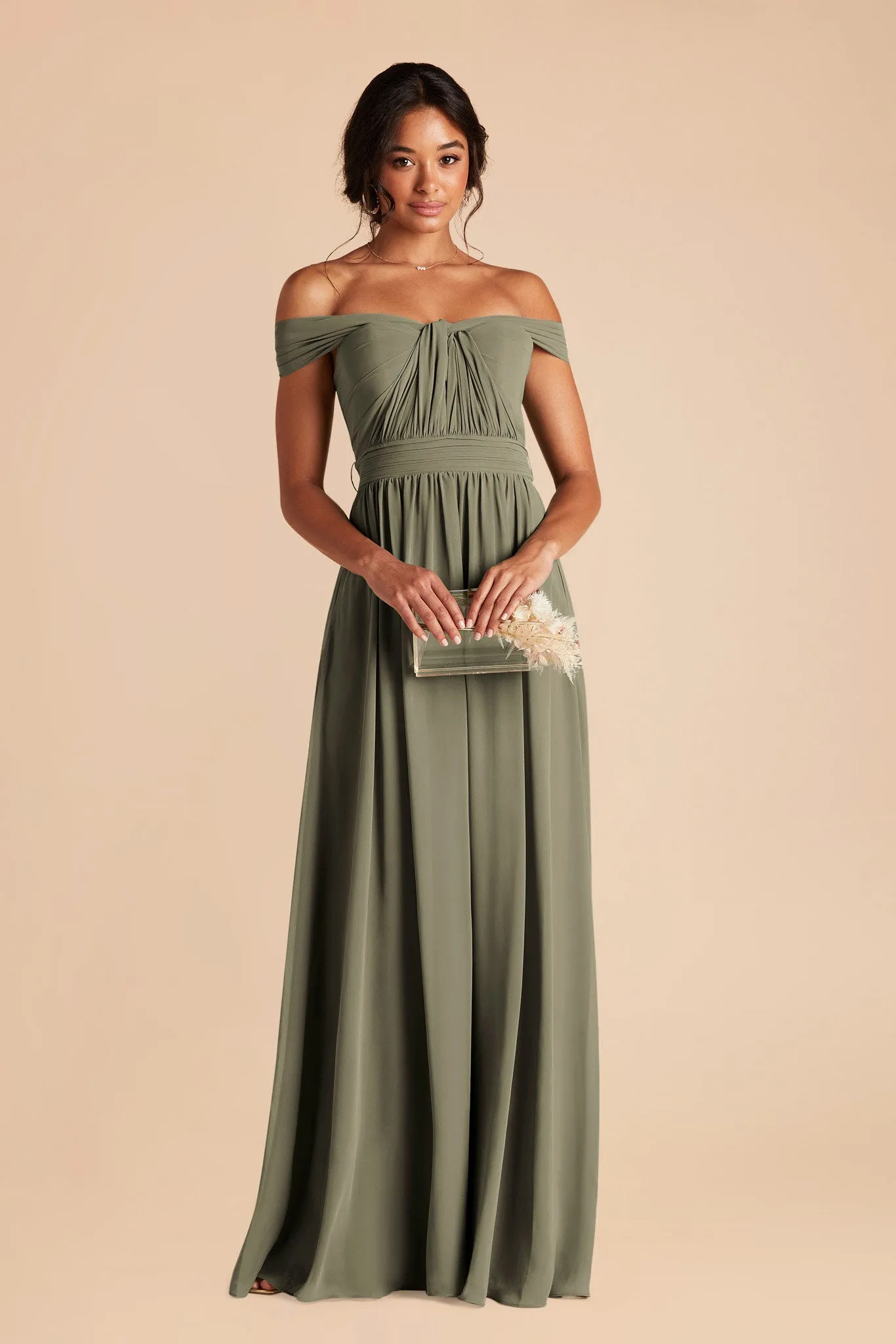 Grace Chiffon Dress - Thyme sold by Birdy Grey product image thumbnail 3