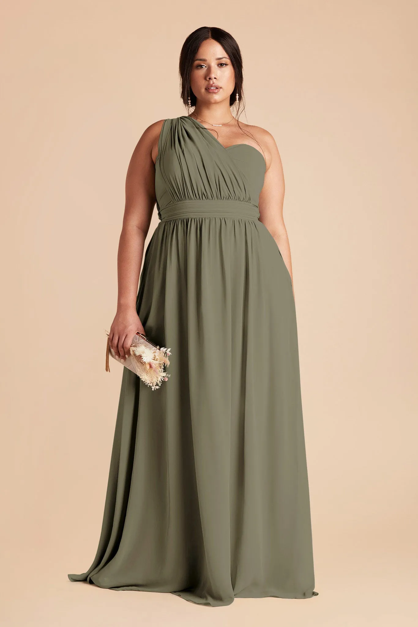 Grace Chiffon Dress - Thyme sold by Birdy Grey product image thumbnail 2