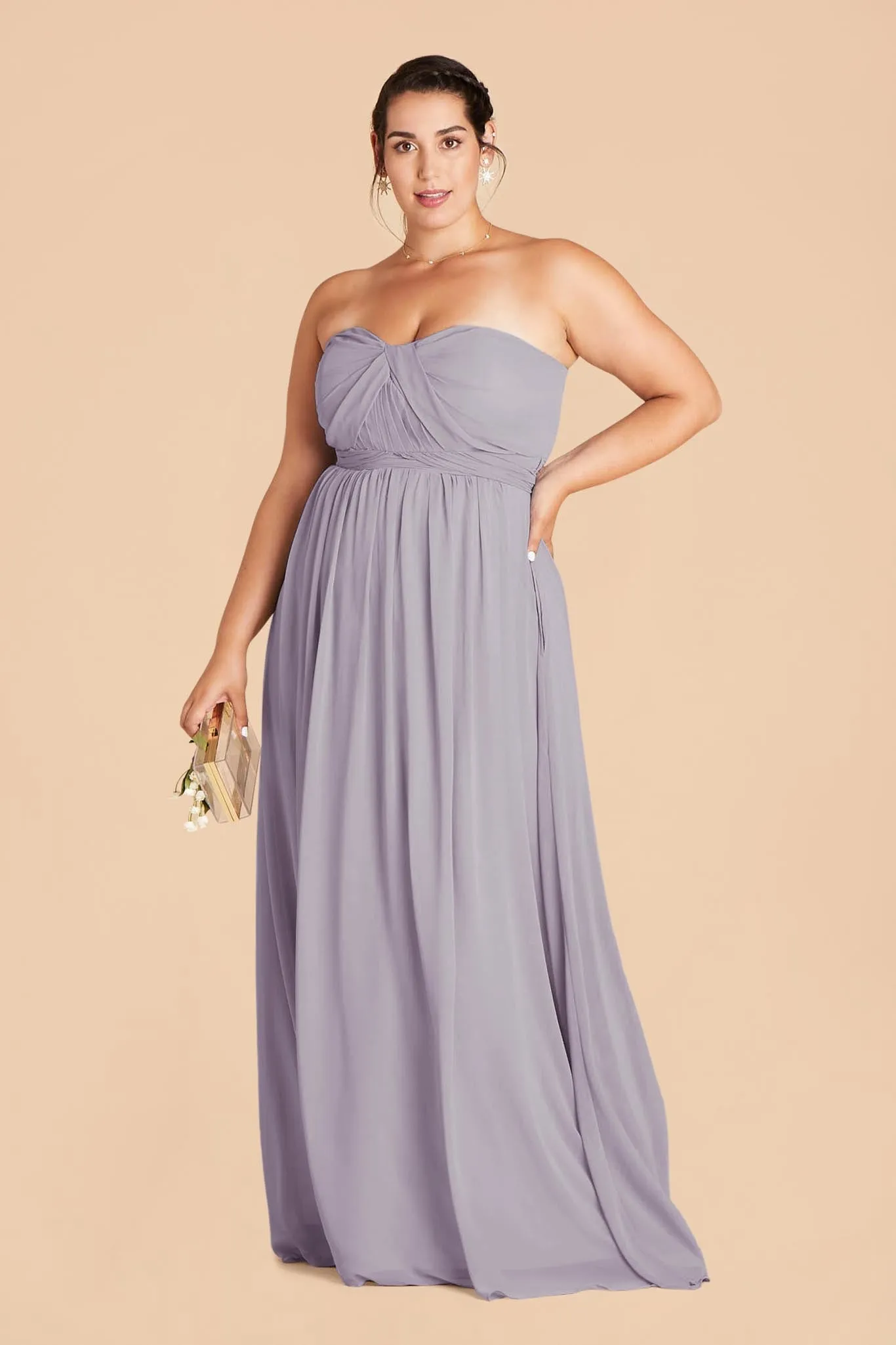 Grace Chiffon Dress - Dusty Lilac sold by Birdy Grey product image thumbnail 2