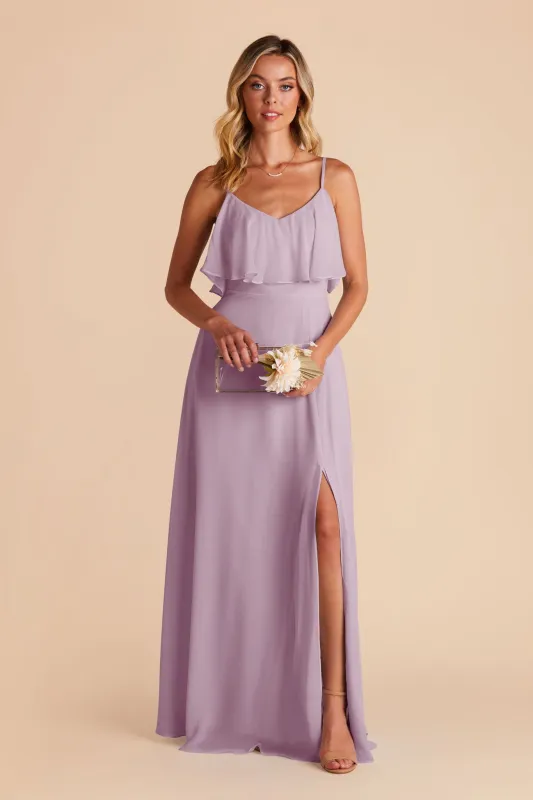 Jane Chiffon Dress With Slit - Lavender sold by Birdy Grey