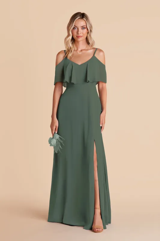 Jane Chiffon Dress With Slit - Eucalyptus sold by Birdy Grey