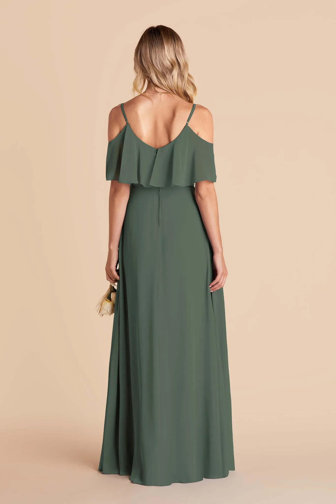 Jane Chiffon Dress With Slit - Eucalyptus sold by Birdy Grey product image thumbnail 5