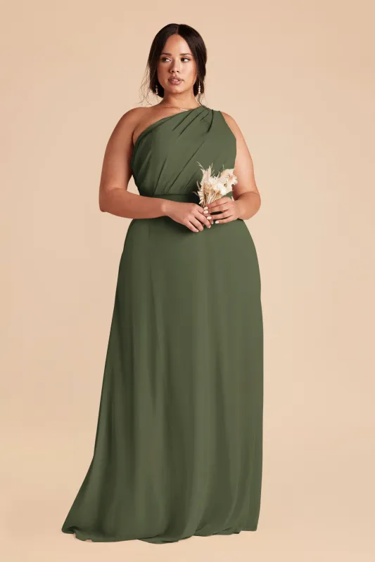 Kira Chiffon Dress - Olive sold by Birdy Grey