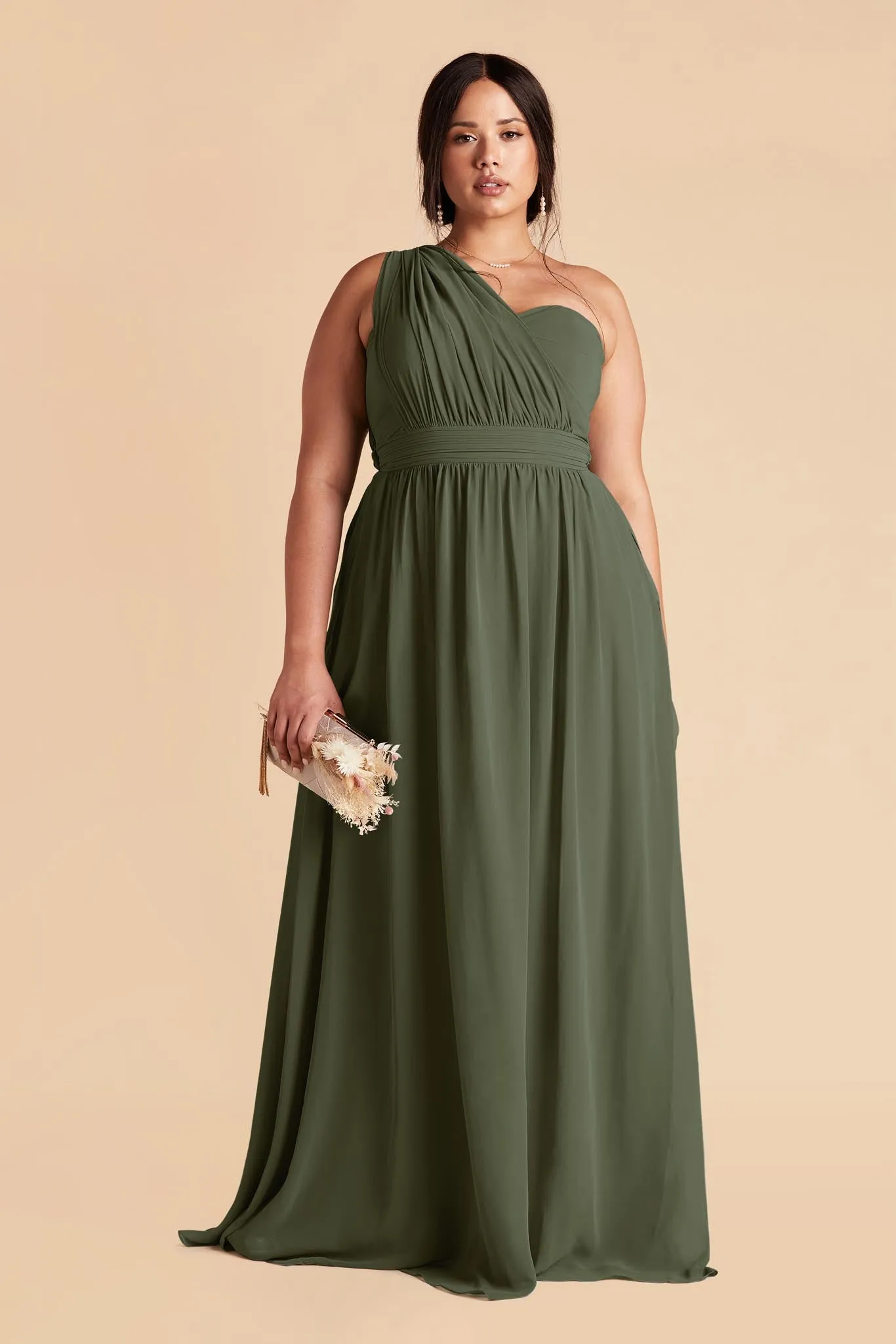 Grace Chiffon Dress - Olive sold by Birdy Grey product image thumbnail 2