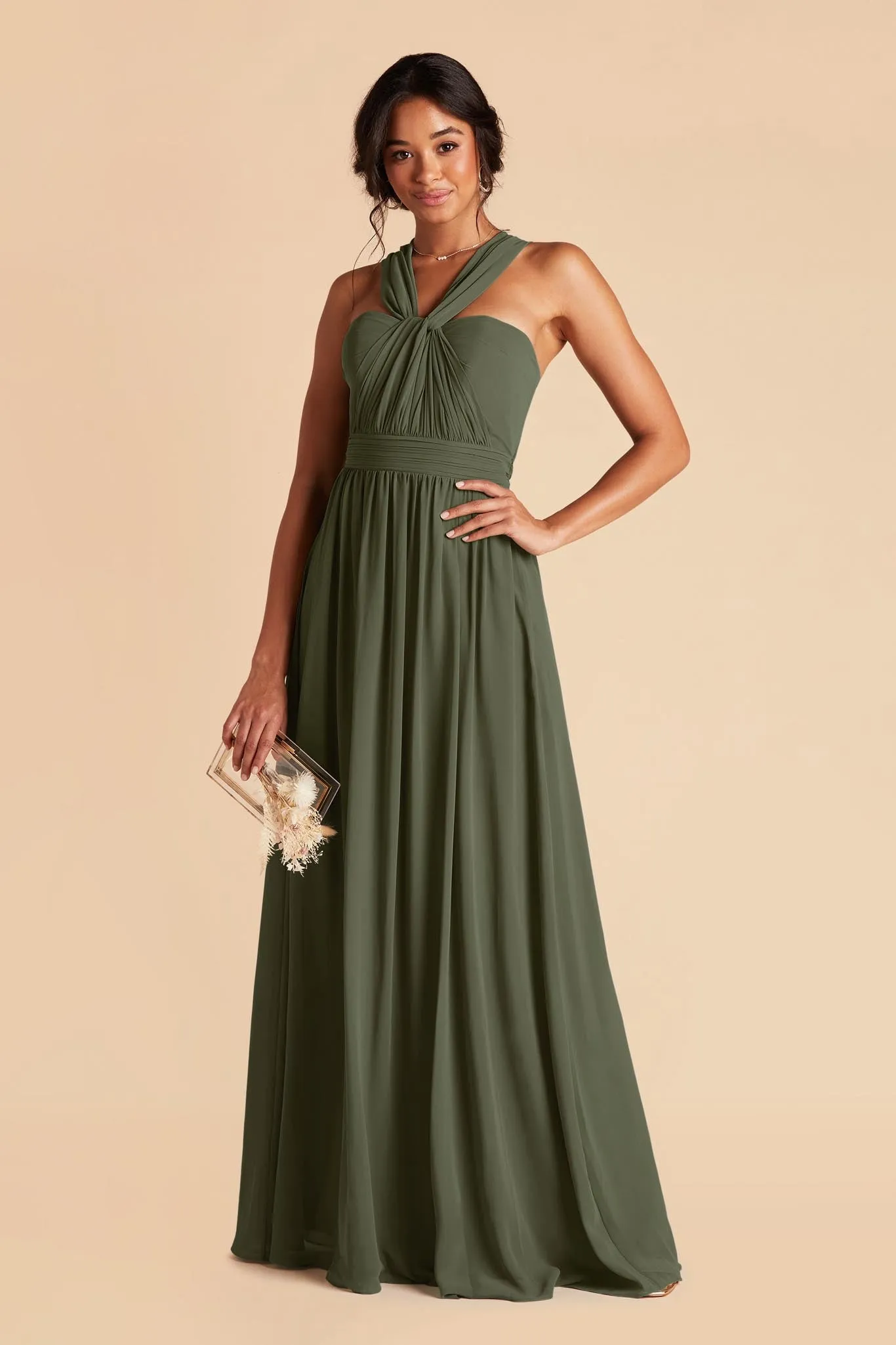 Grace Chiffon Dress - Olive sold by Birdy Grey product image thumbnail 4