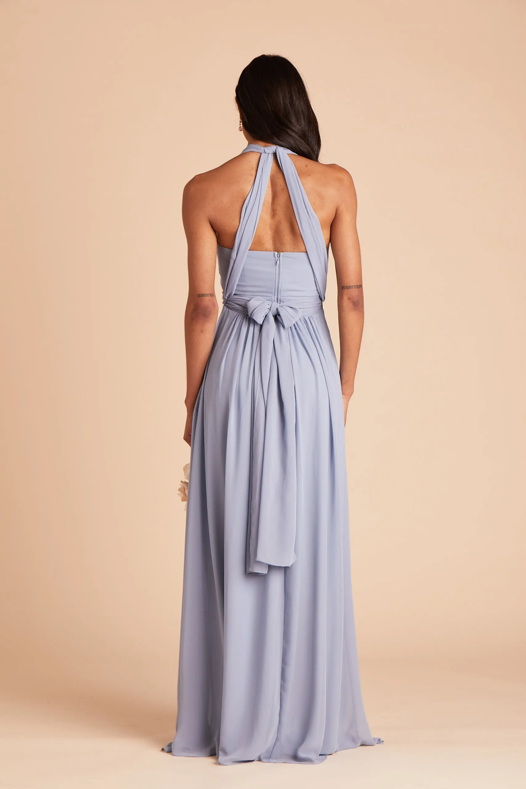 Grace Chiffon Dress - Dusty Blue sold by Birdy Grey product image thumbnail 4