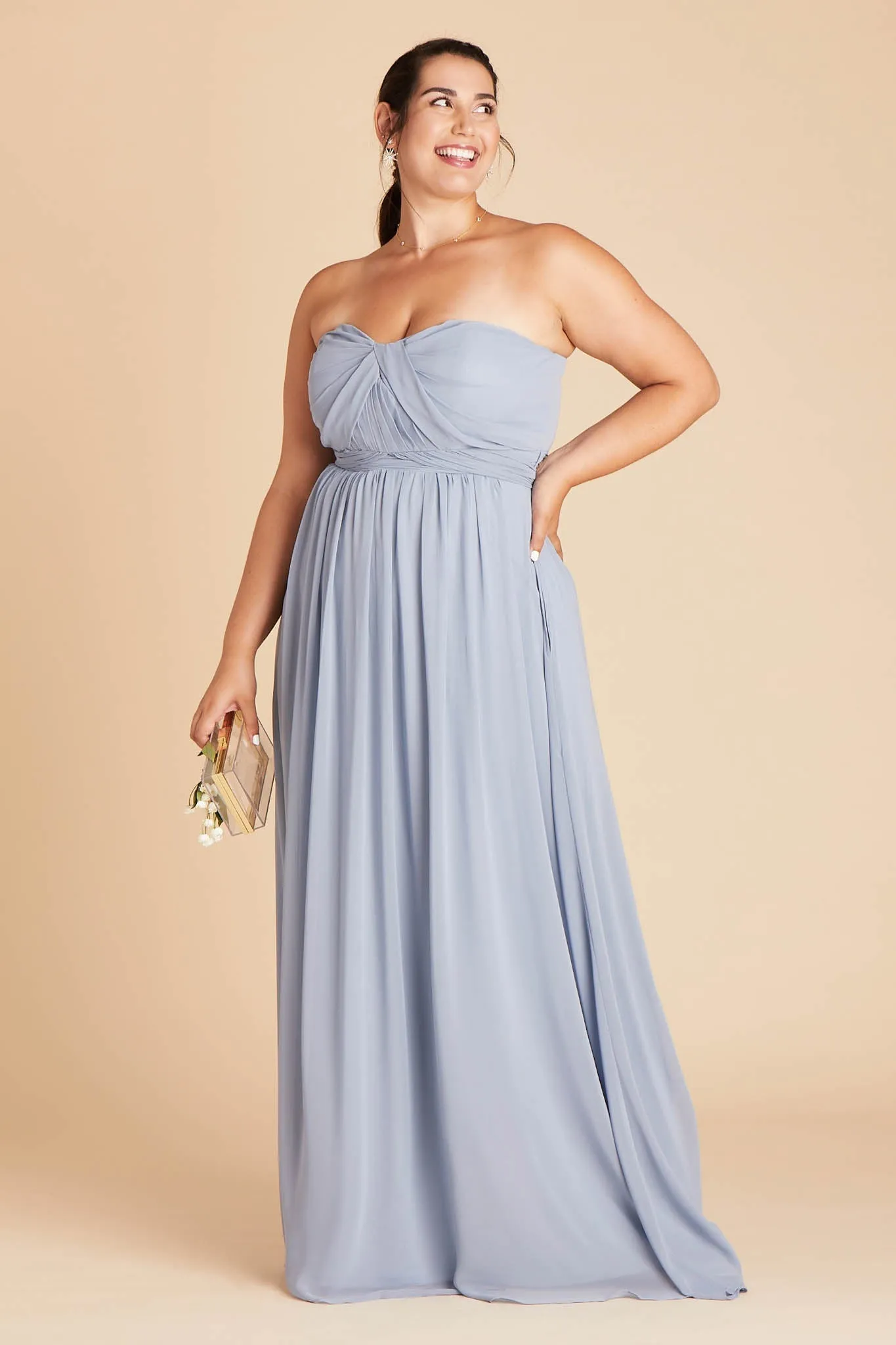 Grace Chiffon Dress - Dusty Blue sold by Birdy Grey product image thumbnail 5