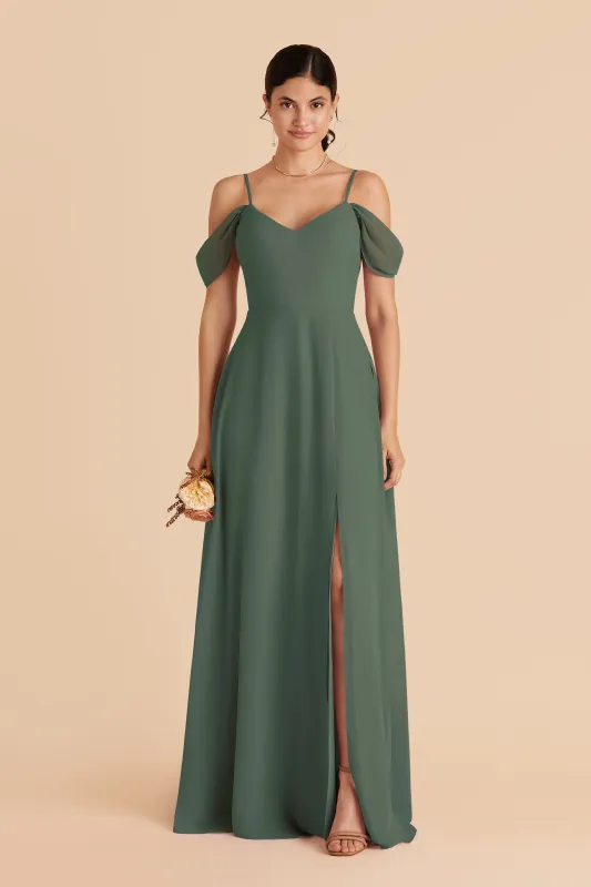 Devin Chiffon Dress With Slit - Eucalyptus sold by Birdy Grey